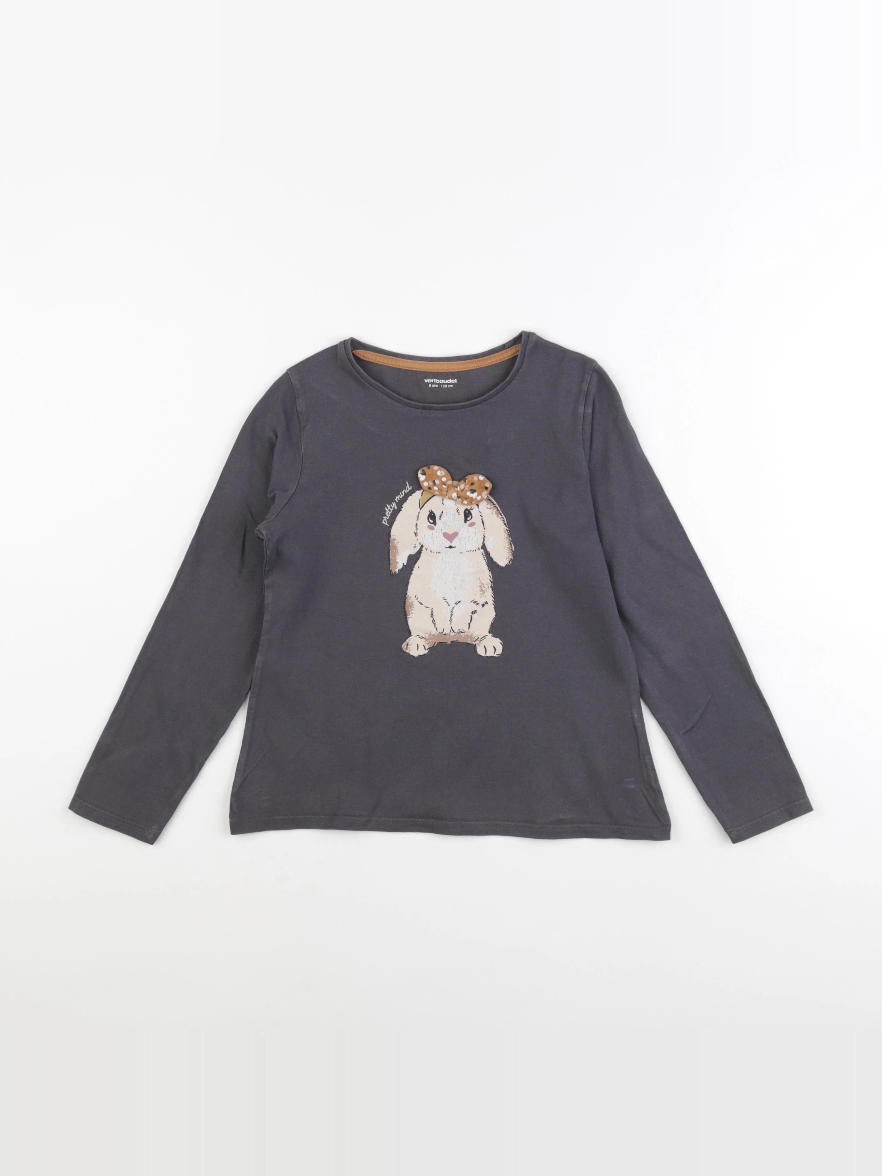 Vertbaudet - tee-shirt gris - 8 ans
