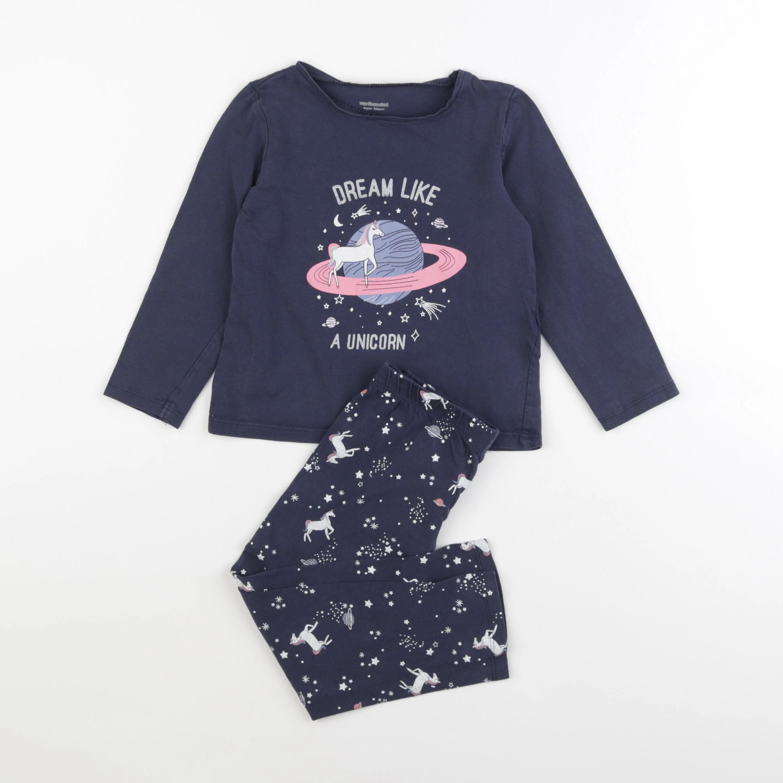 Vertbaudet - pyjama coton bleu - 4 ans