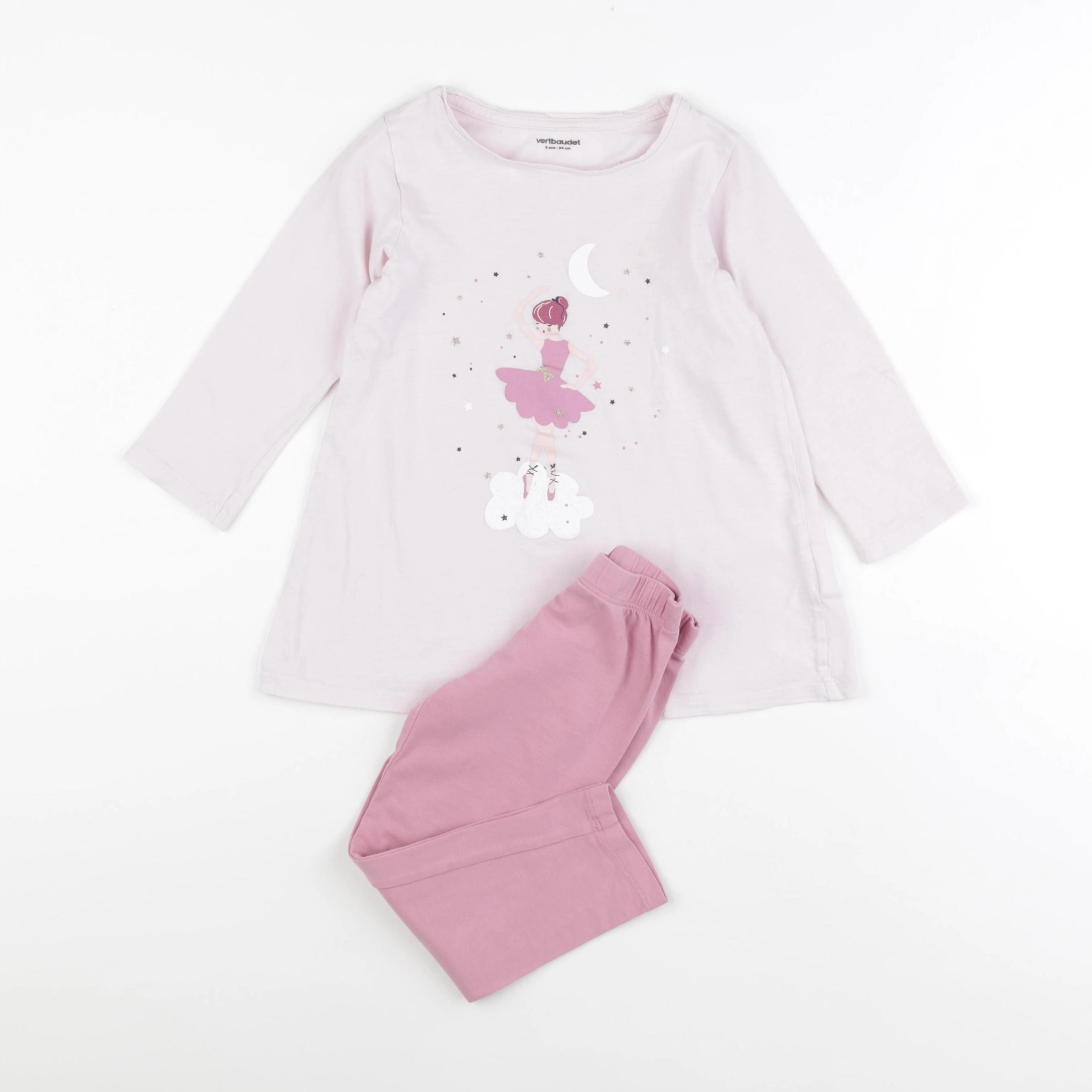Vertbaudet - pyjama coton rose - 3 ans