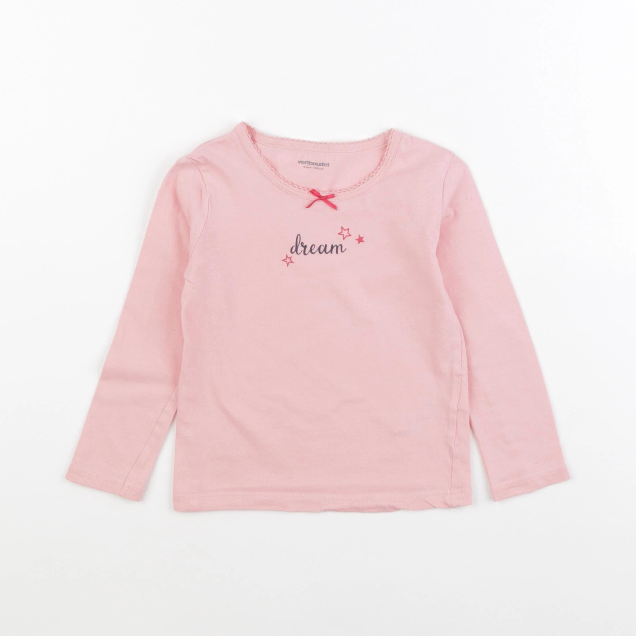 Vertbaudet - maillot de corps rose - 4 ans