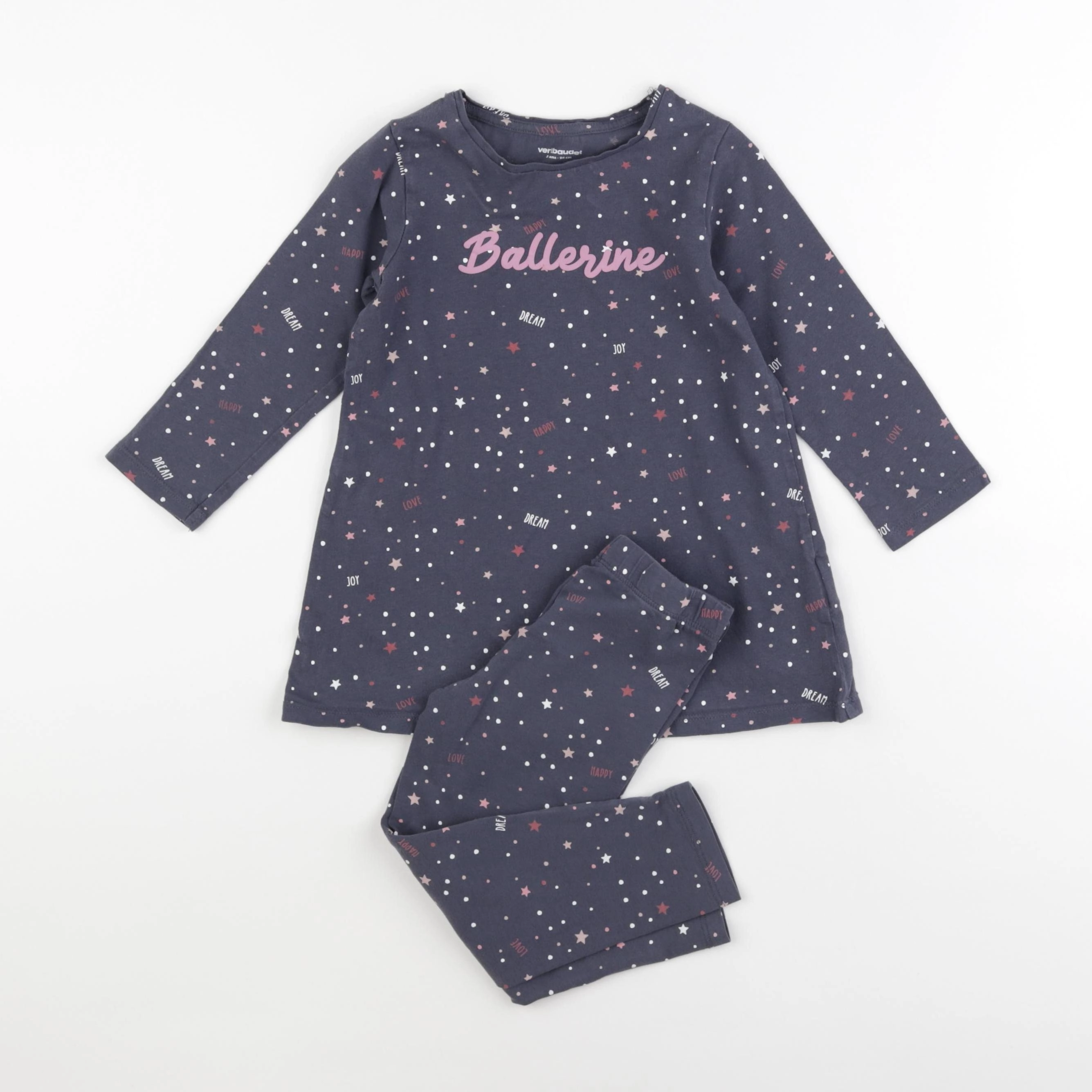 Vertbaudet - pyjama coton bleu - 3 ans