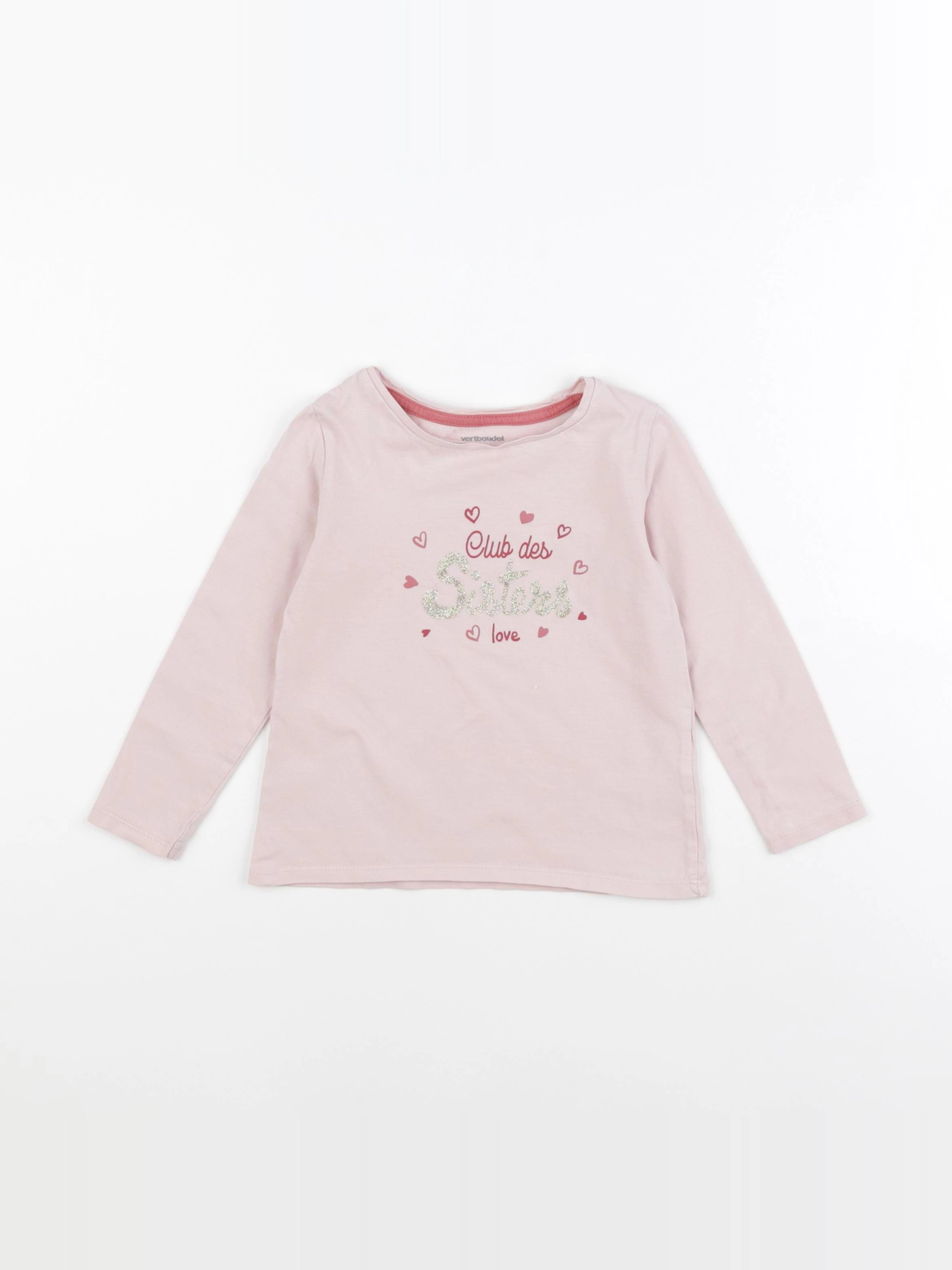 Vertbaudet - tee-shirt rose - 4 ans