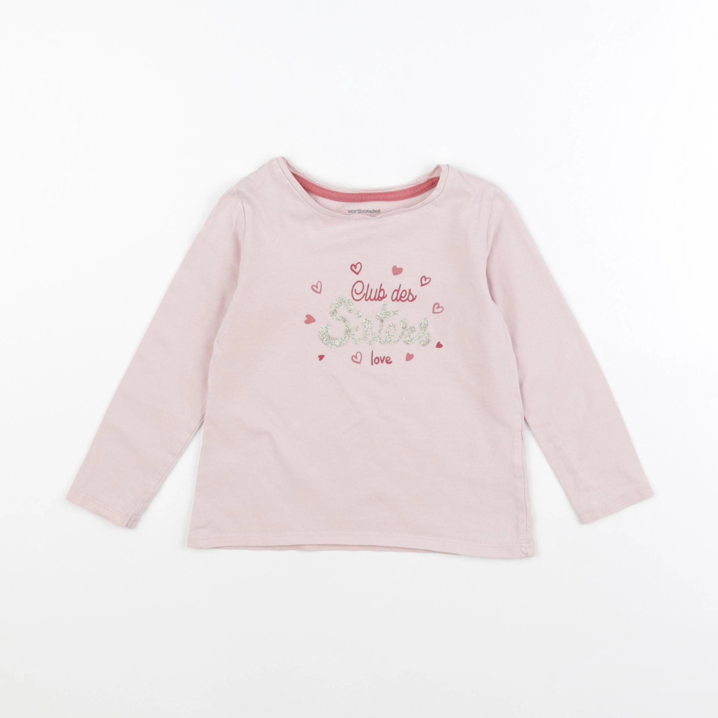 Vertbaudet - tee-shirt rose - 4 ans