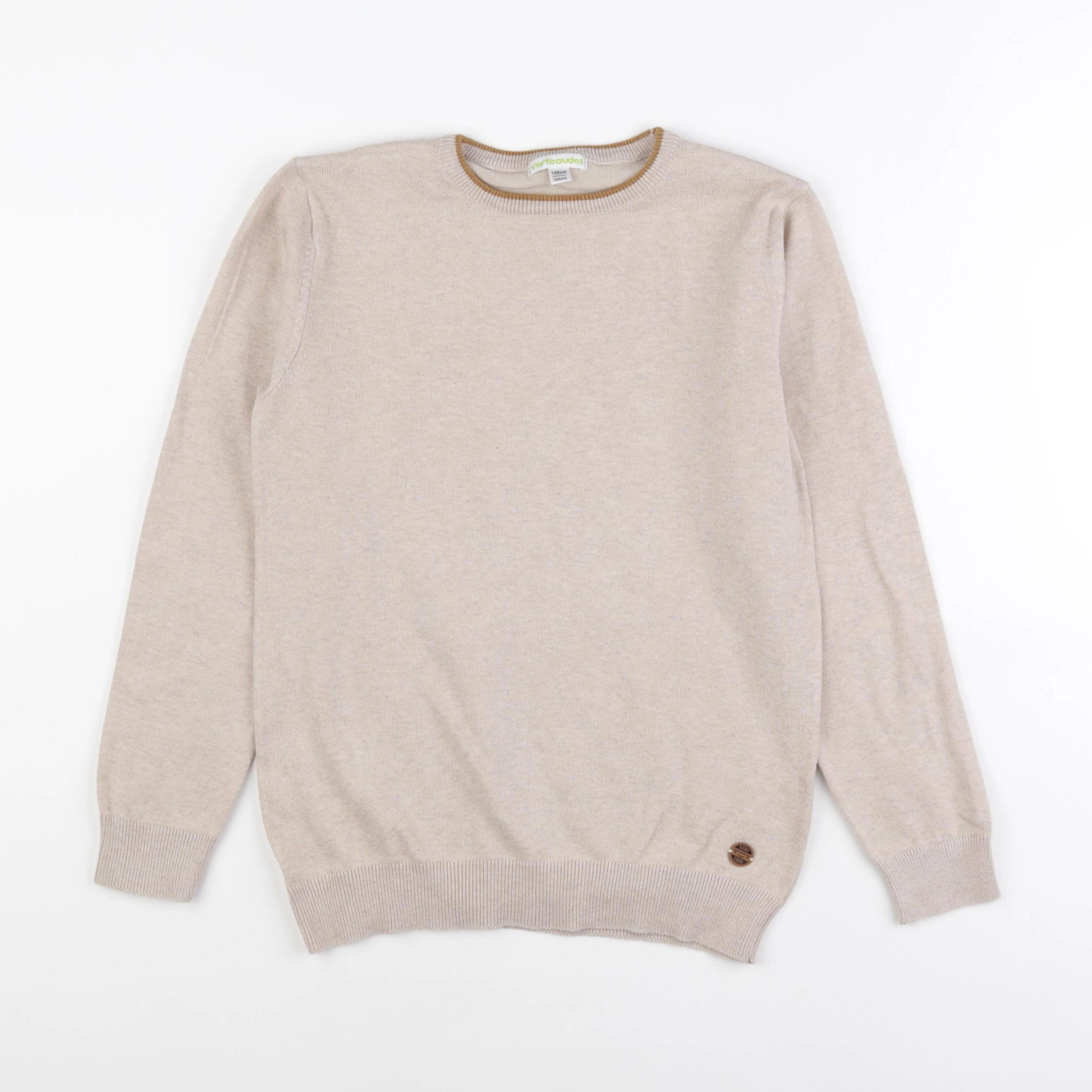 Vertbaudet - pull beige - 10 ans