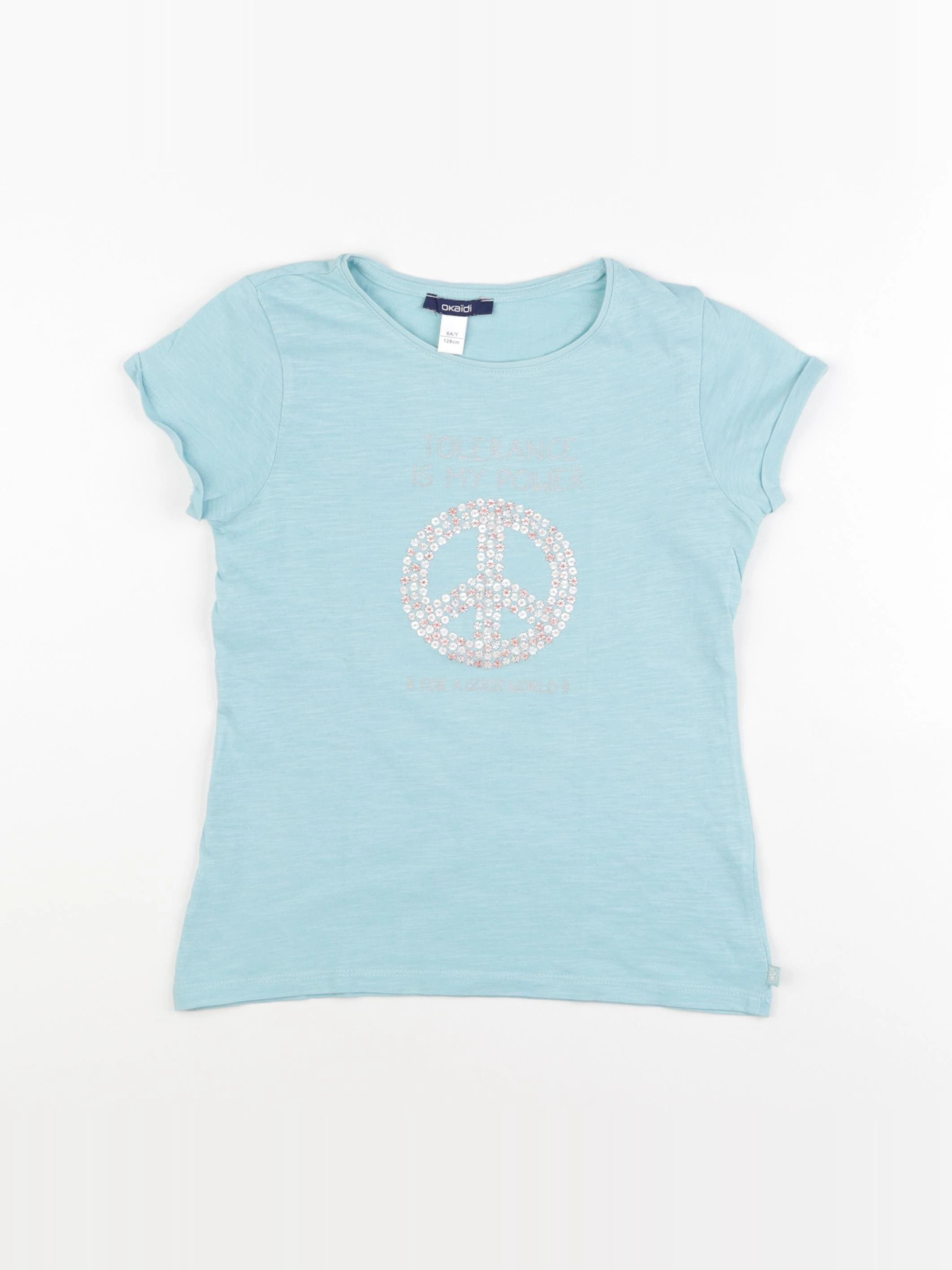 Okaidi - tee-shirt bleu - 8 ans
