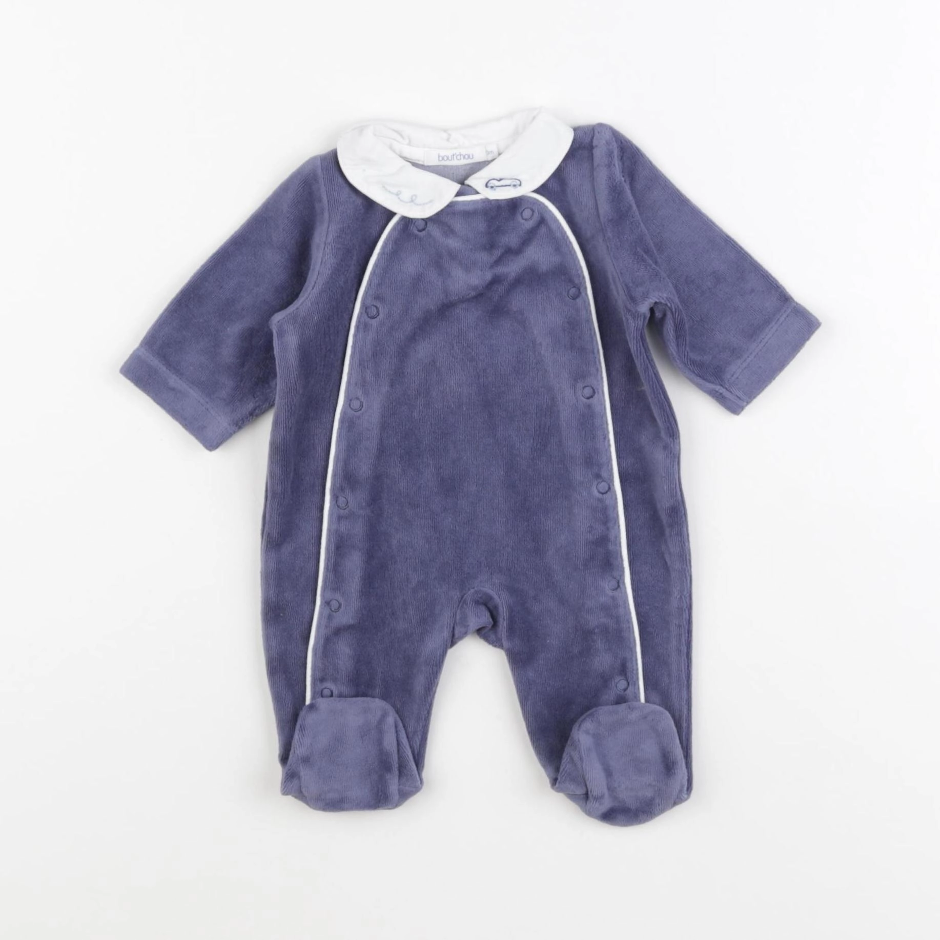 Boutchou - pyjama velours bleu - 0 mois