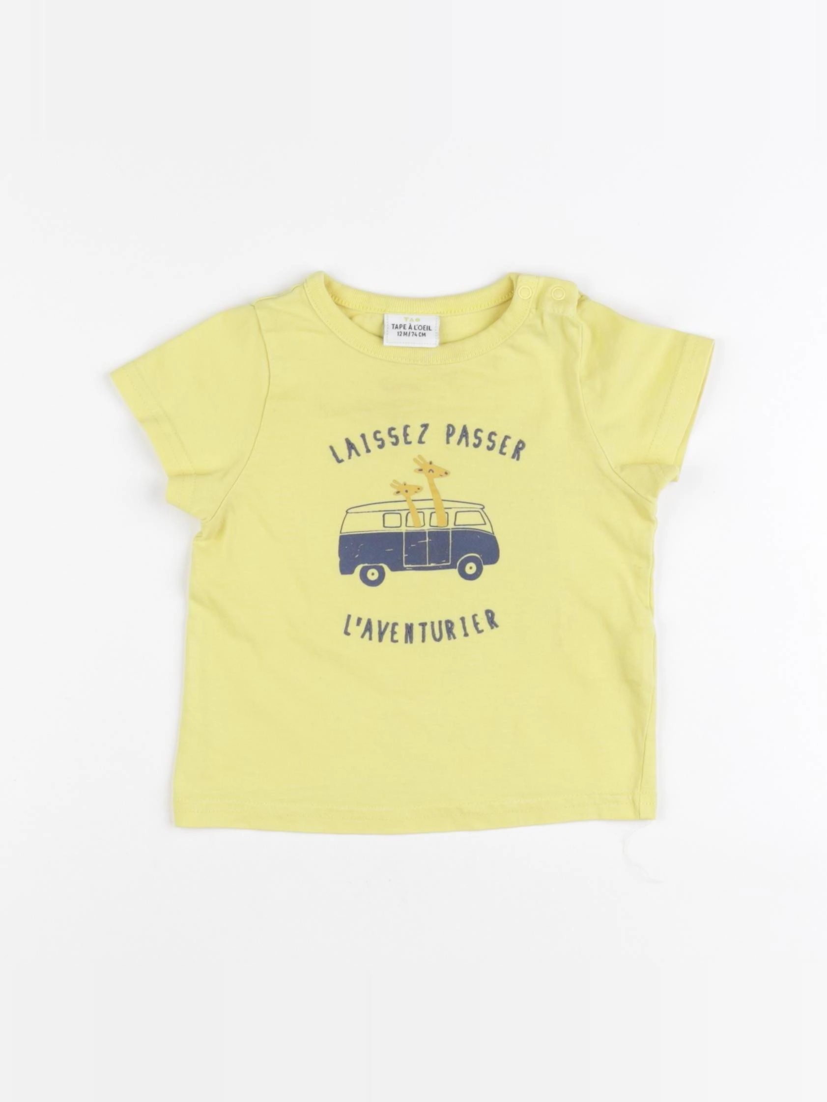 Tape à l'oeil - tee-shirt jaune - 12 mois