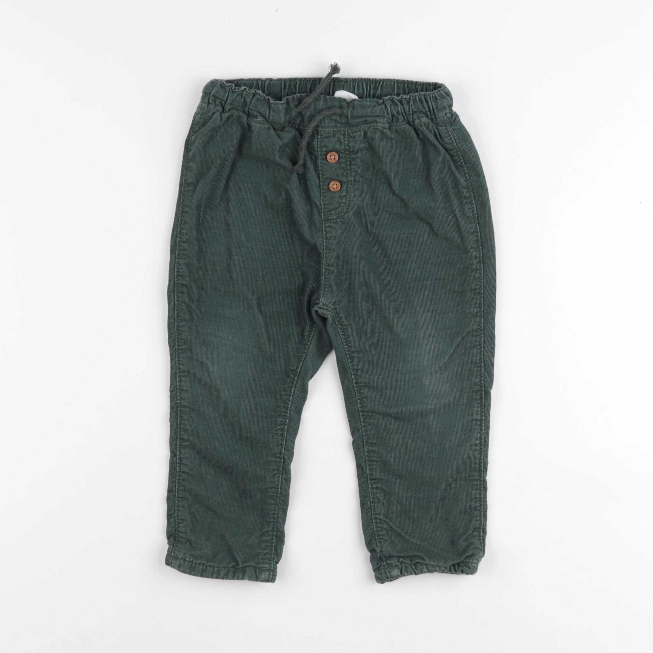 H&M - pantalon vert - 12/18 mois