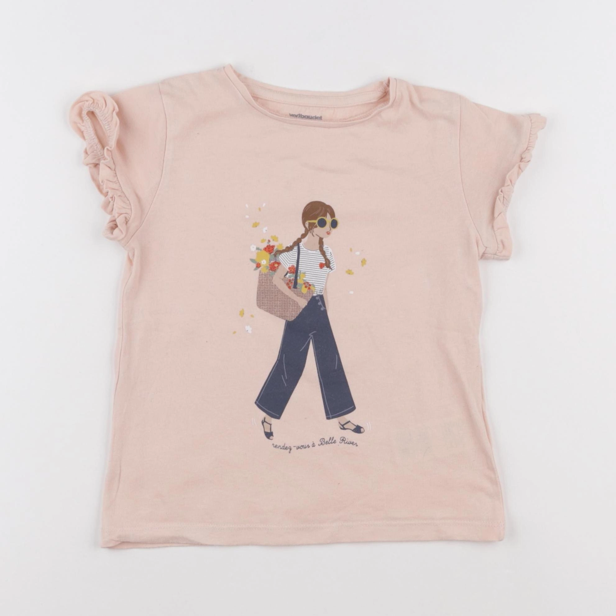 Vertbaudet - tee-shirt rose - 5 ans