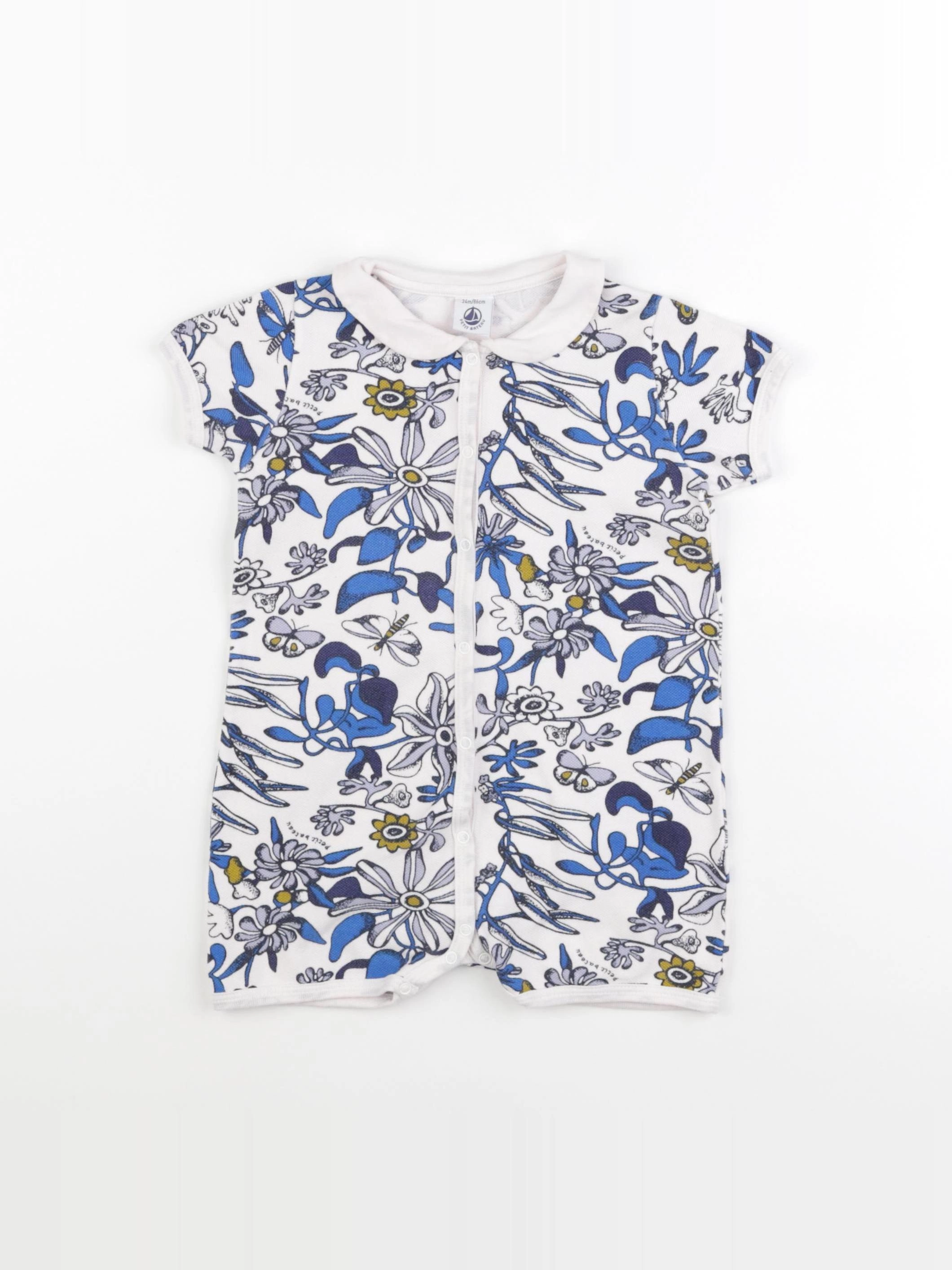 Petit Bateau - combinaison bleu - 24 mois