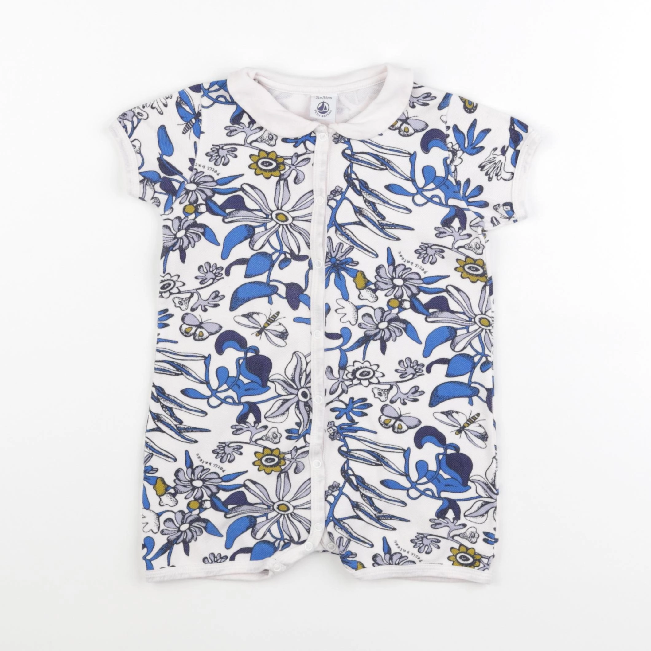 Petit Bateau - combinaison bleu - 24 mois
