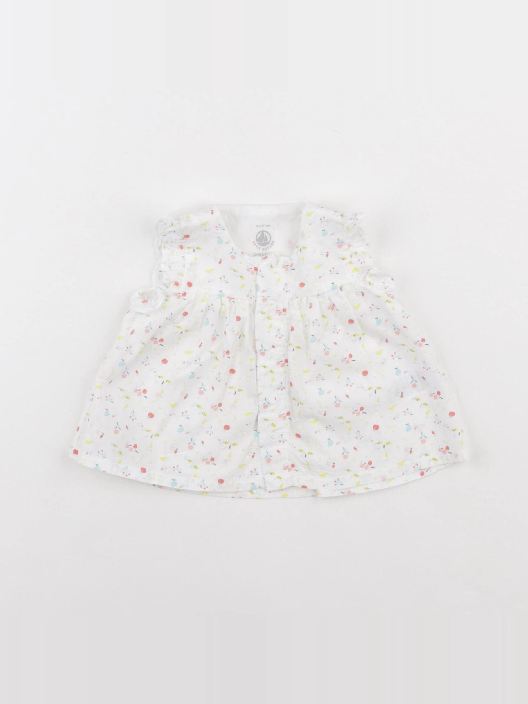 Petit Bateau - blouse blanc - 6 mois