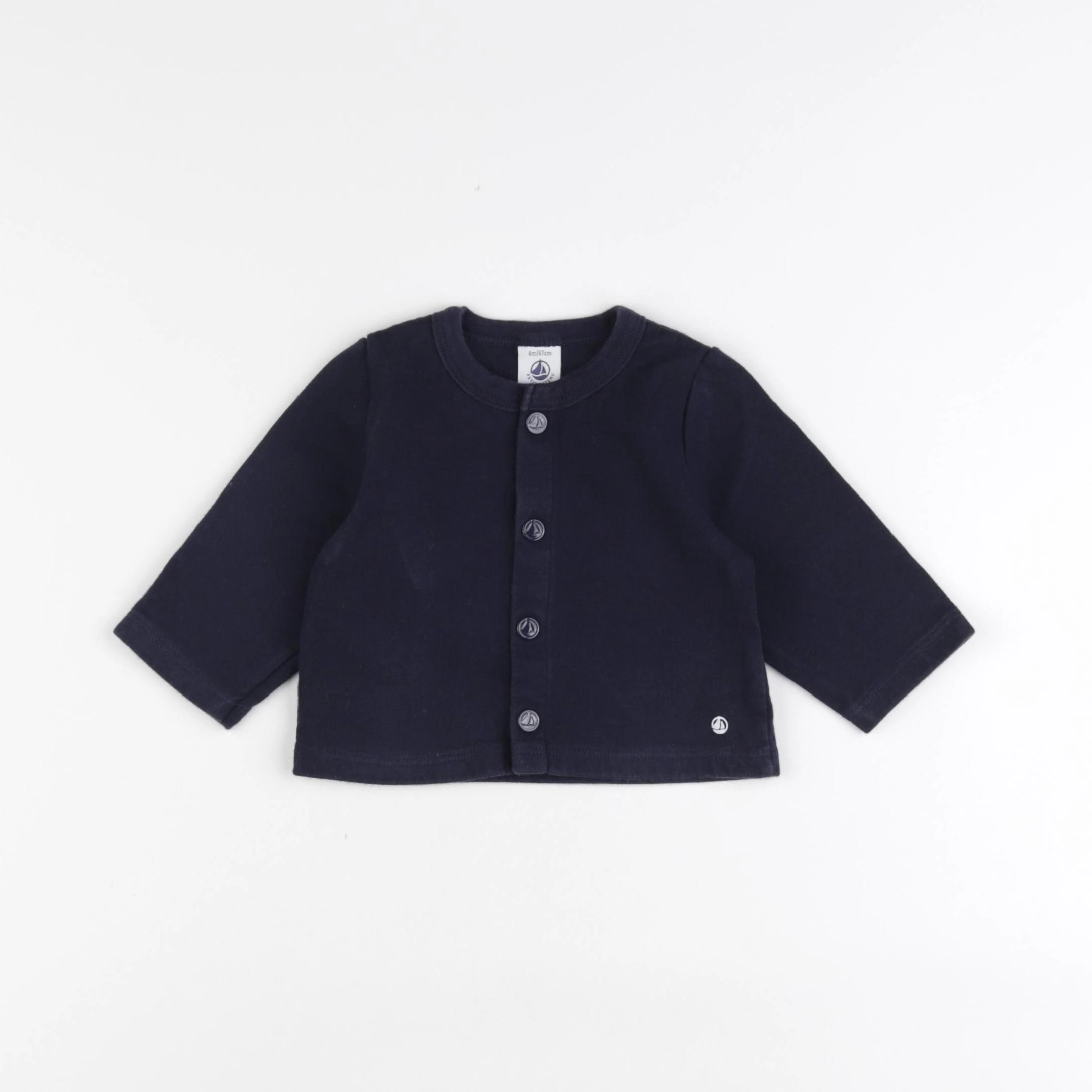 Petit Bateau - sweat bleu - 6 mois
