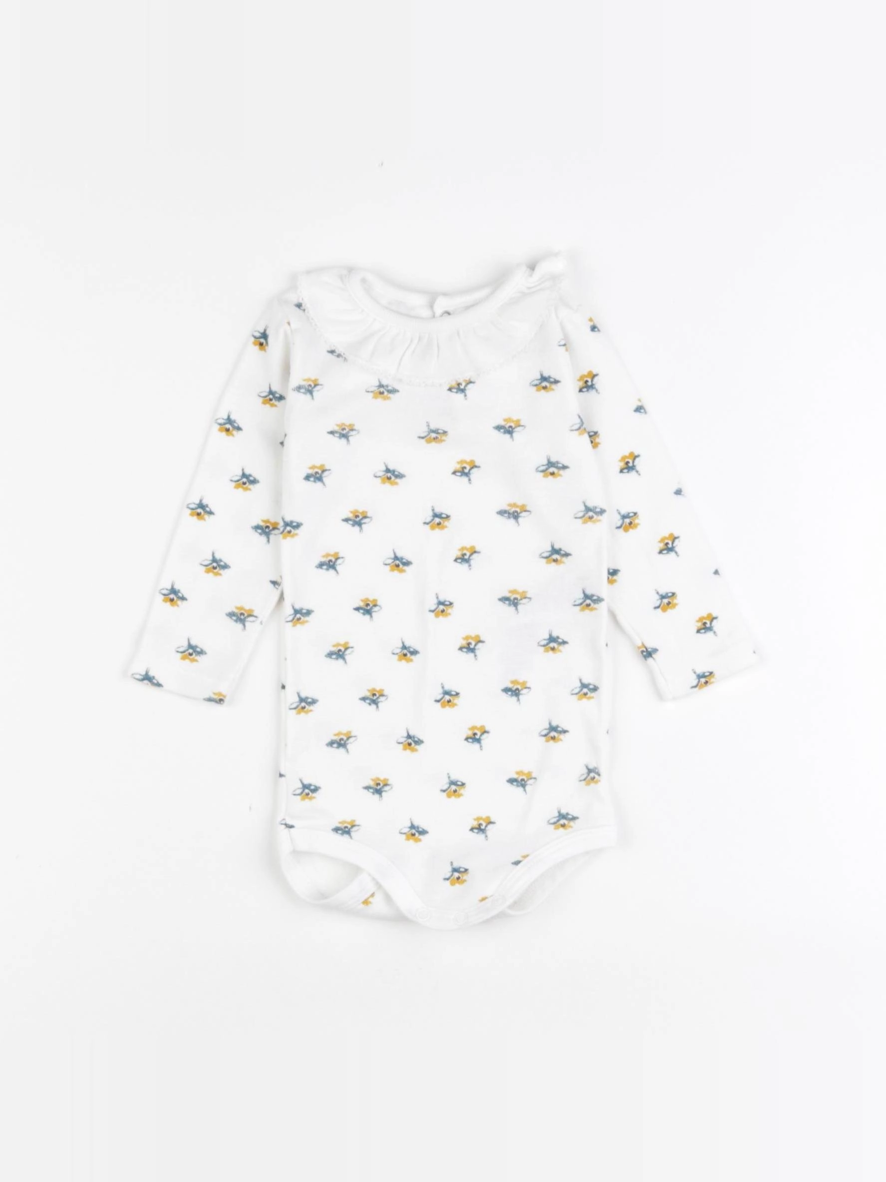 Petit Bateau - body à col multicolore - 6 mois