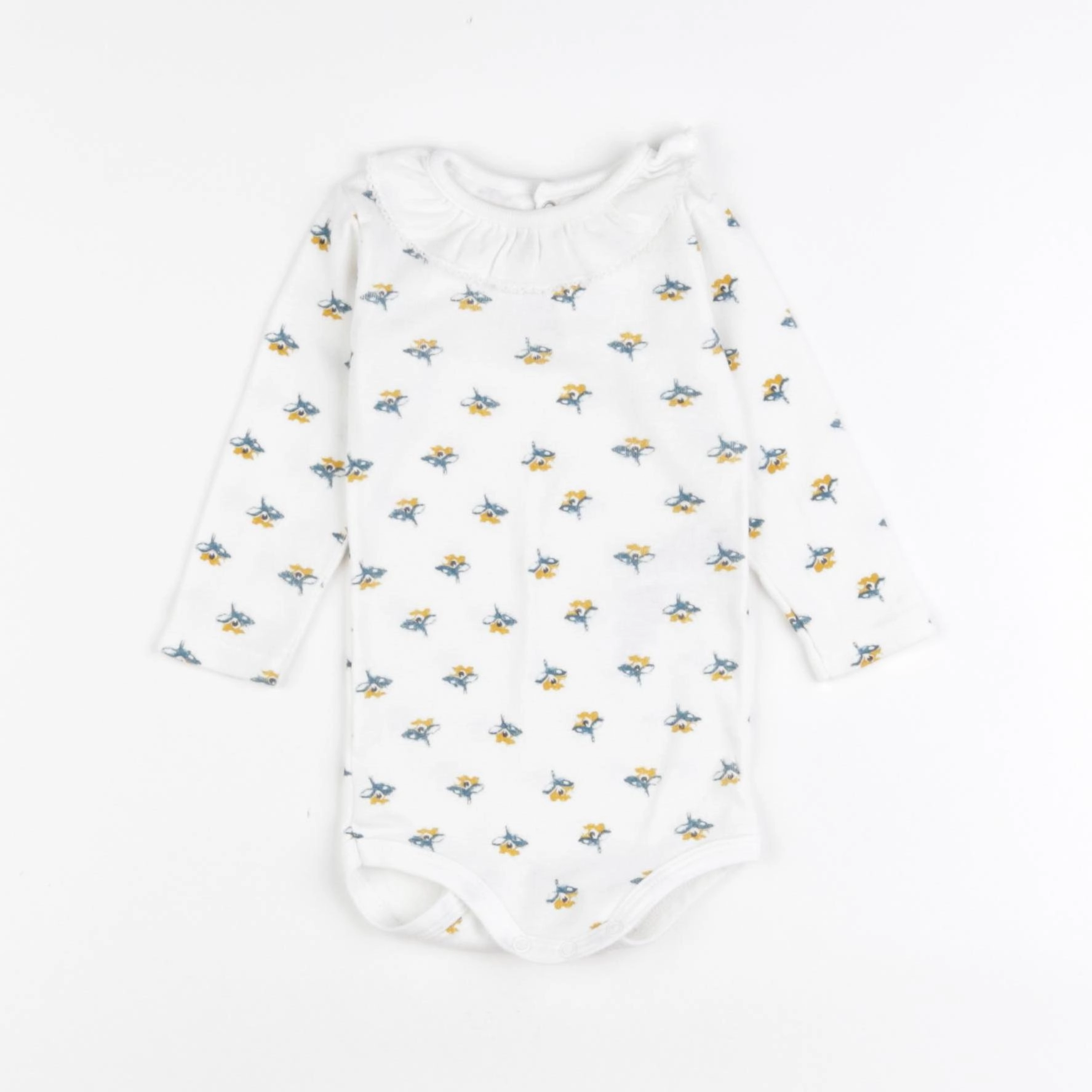 Petit Bateau - body à col multicolore - 6 mois