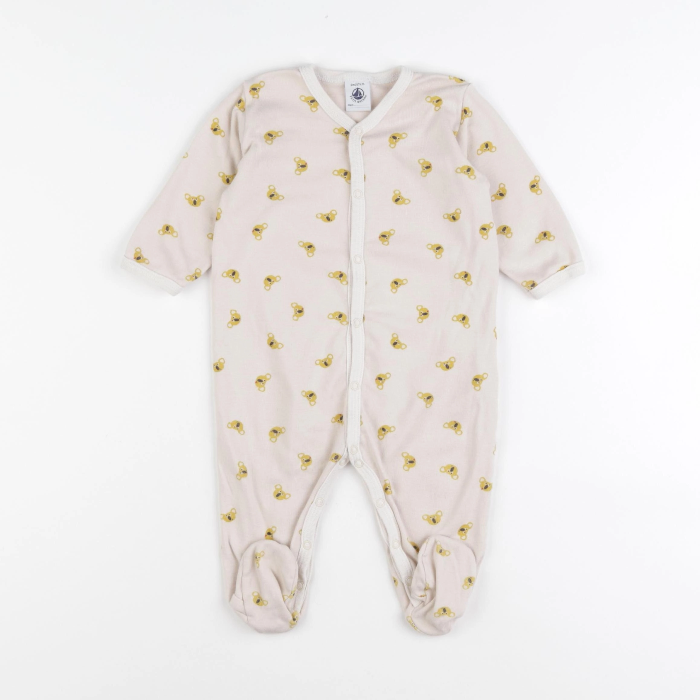 Petit Bateau - pyjama coton beige - 6 mois