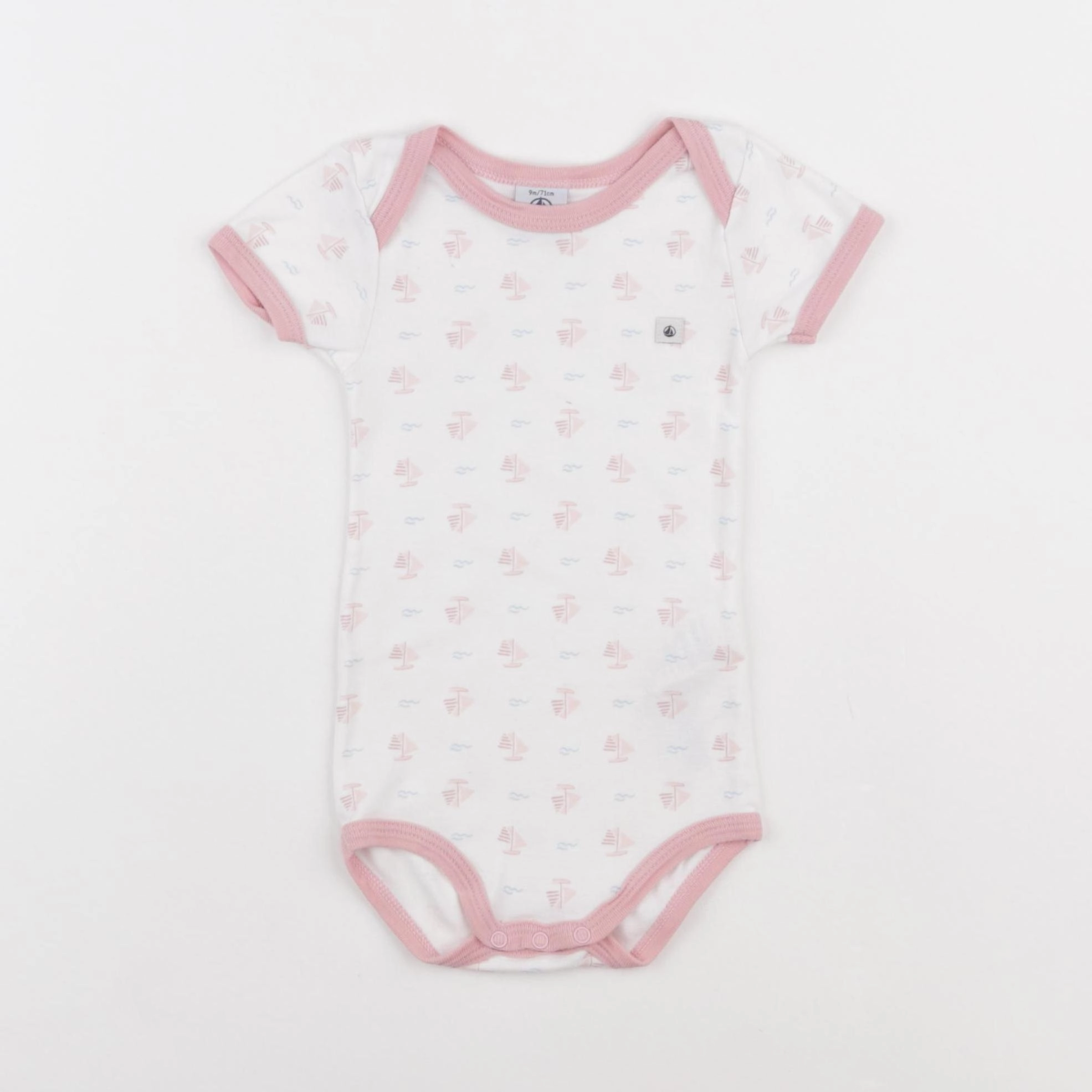 Petit Bateau - body blanc - 9 mois
