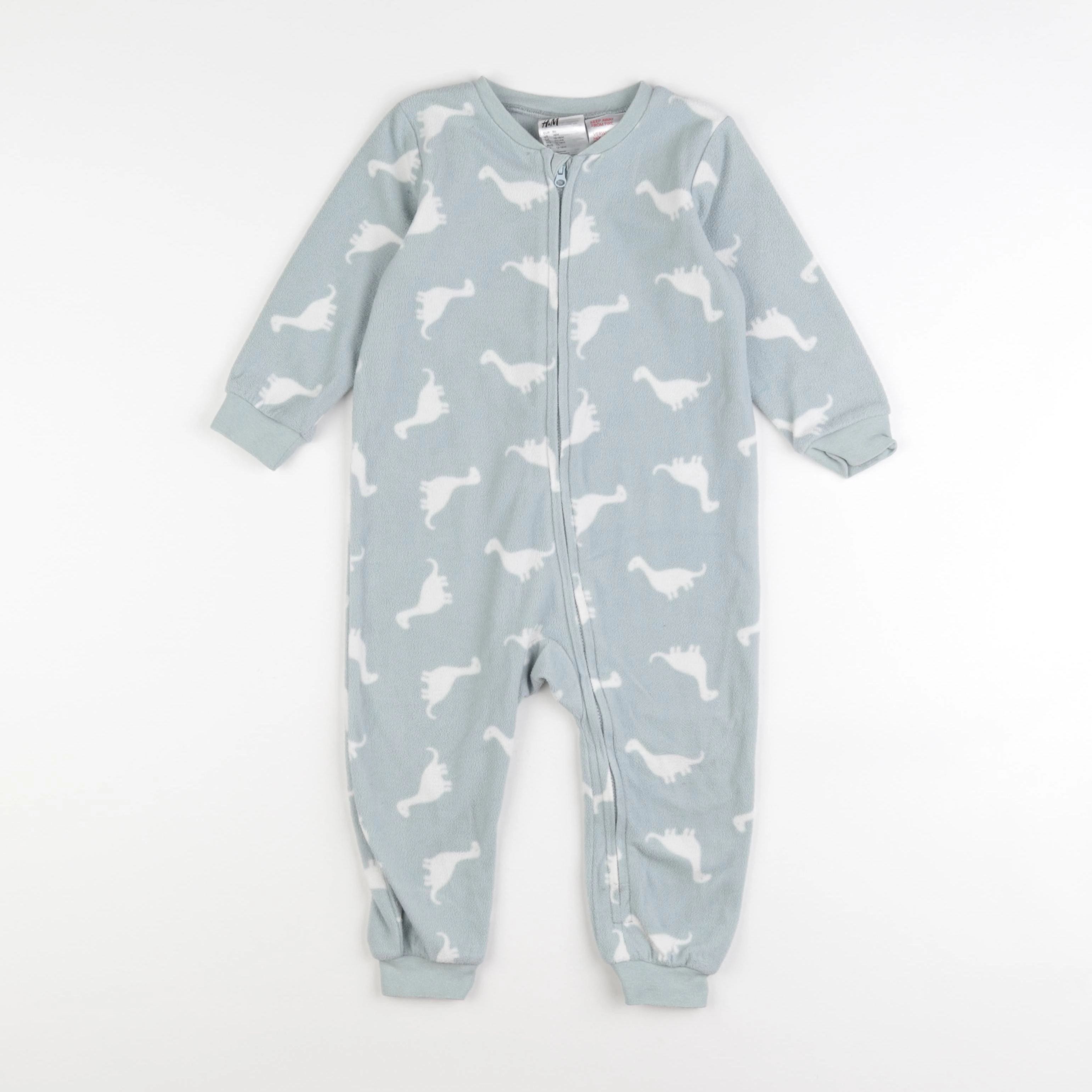 H&M - pyjama polaire coton vert - 12/18 mois