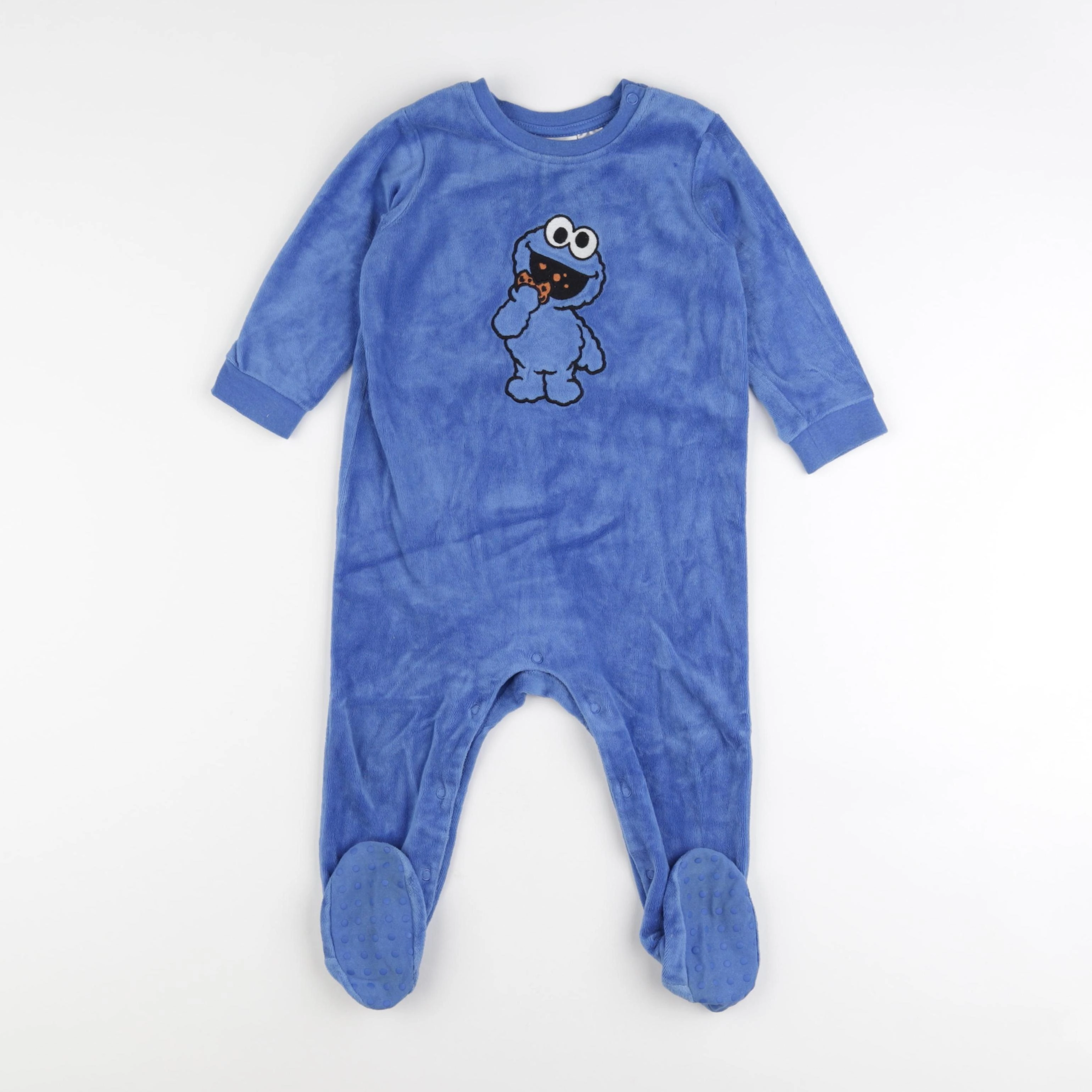 H&M - pyjama velours bleu - 12/18 mois