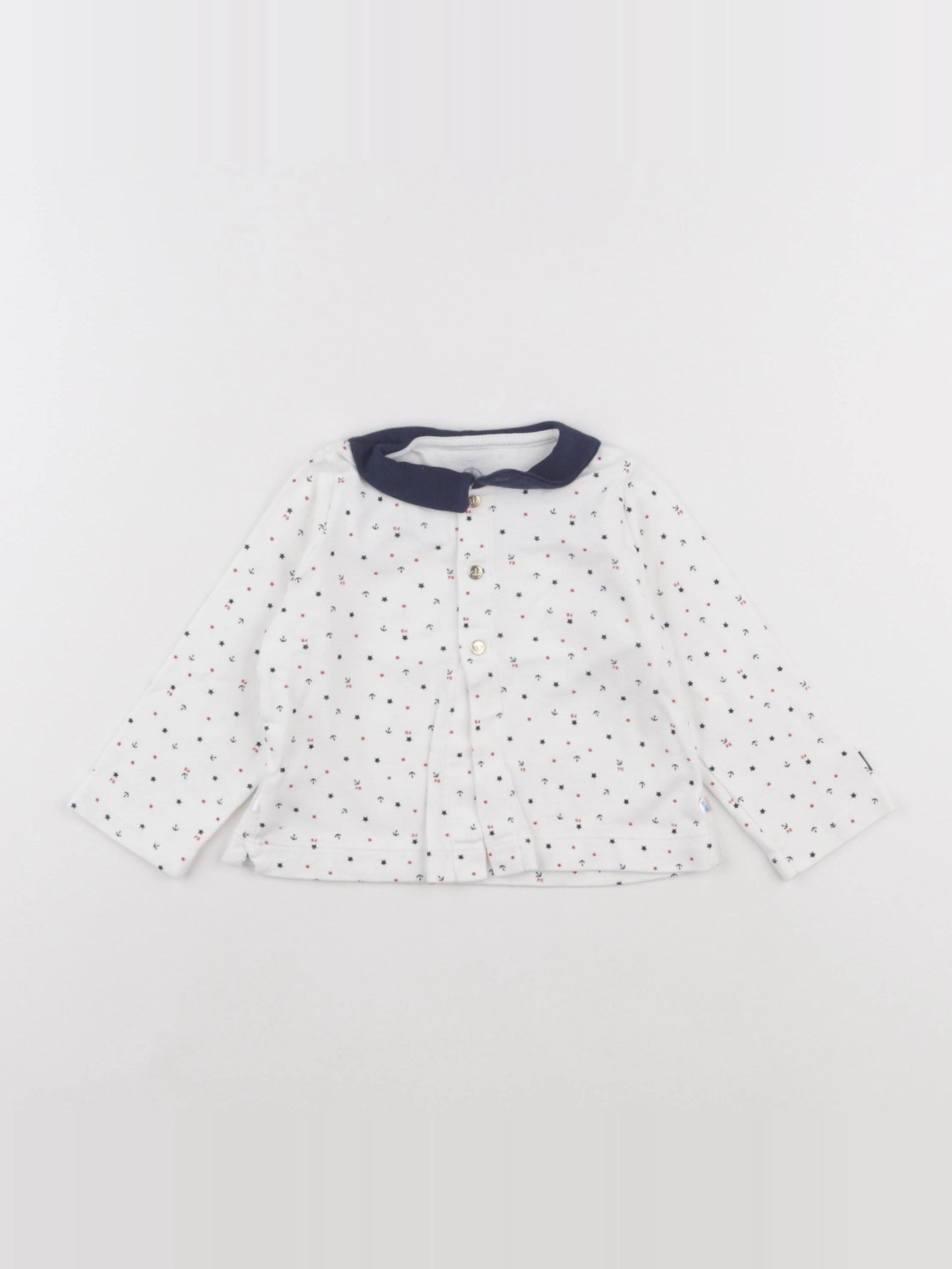 Petit Bateau - sweat blanc - 18 mois