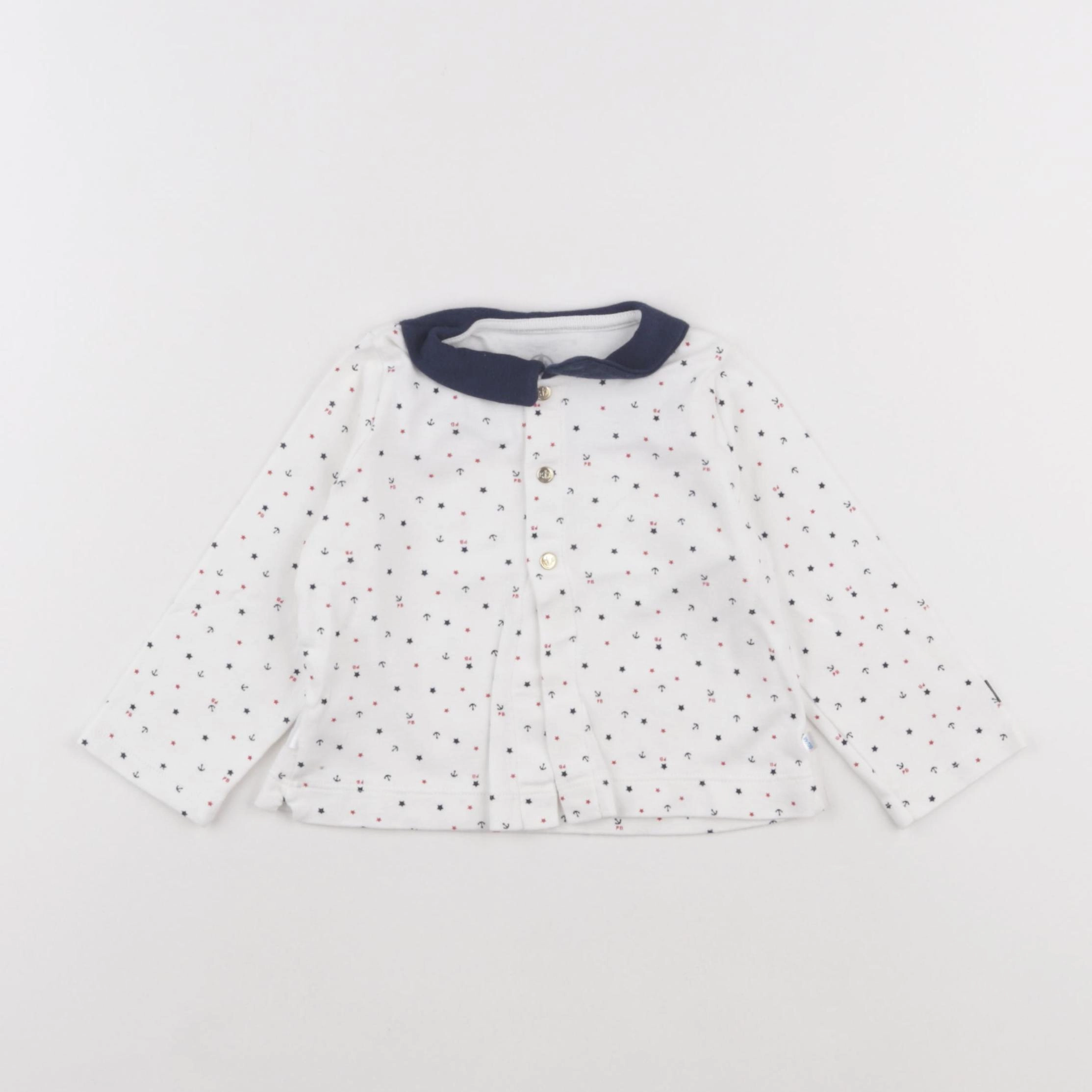 Petit Bateau - sweat blanc - 18 mois