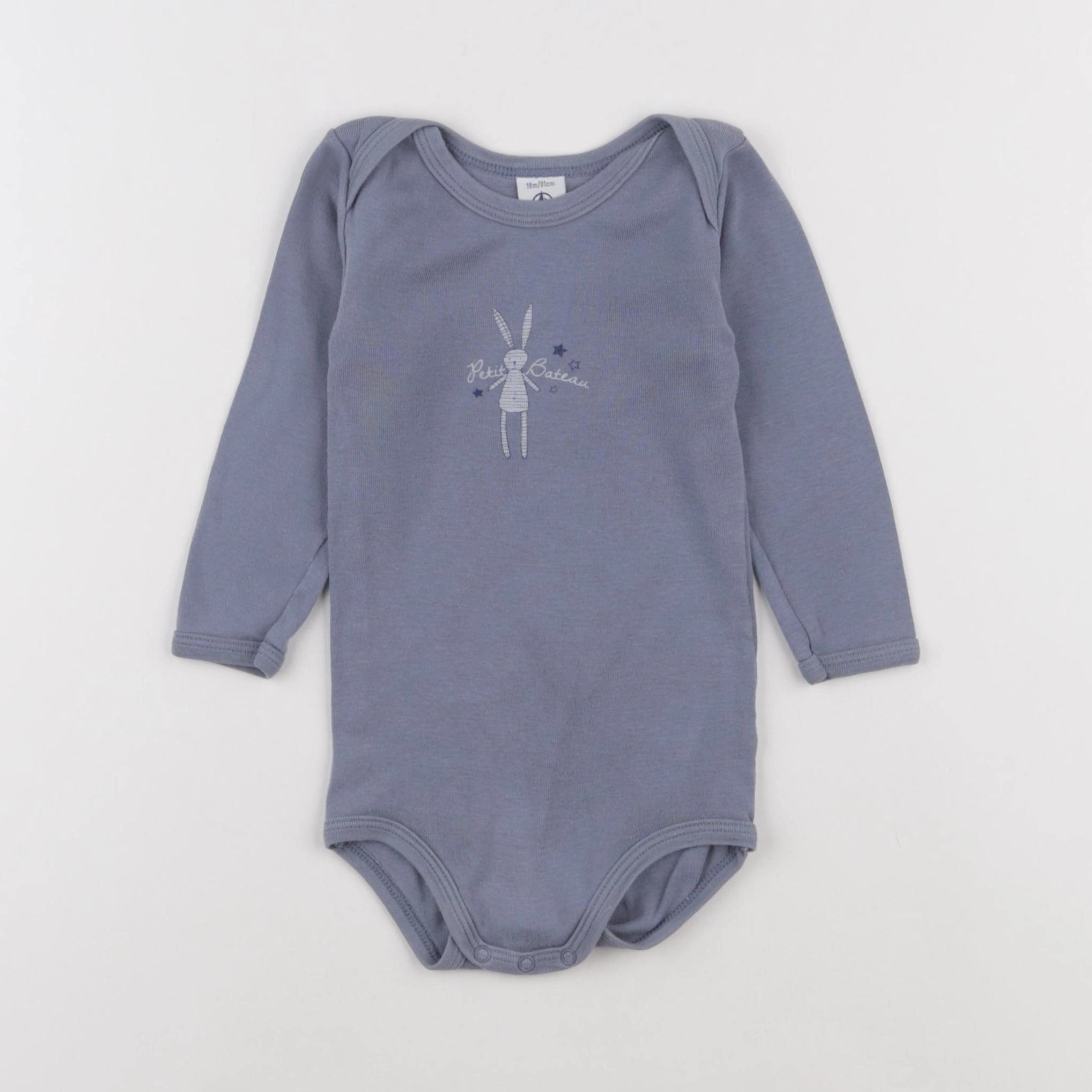 Petit Bateau - body bleu - 18 mois
