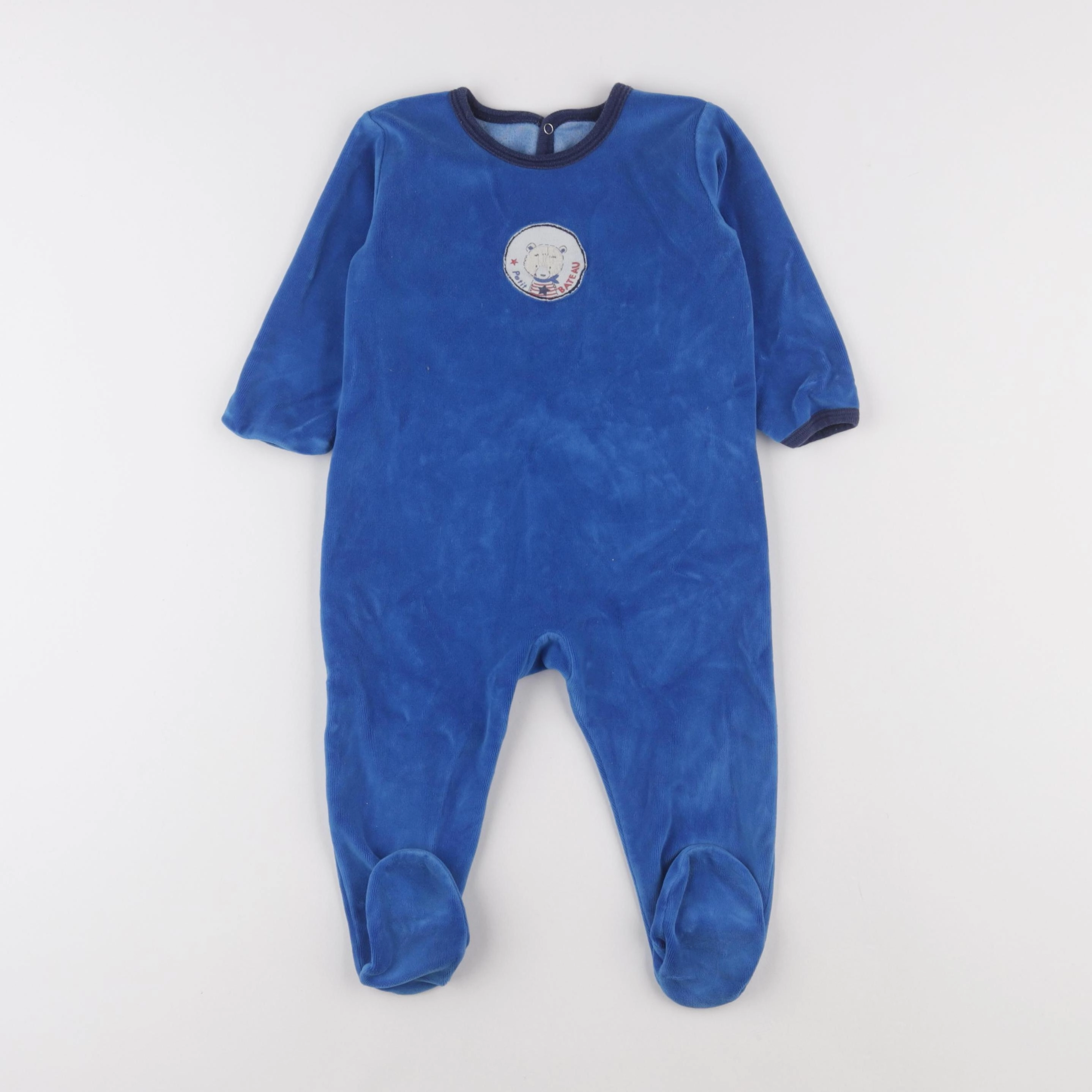 Petit Bateau - pyjama velours bleu - 18 mois