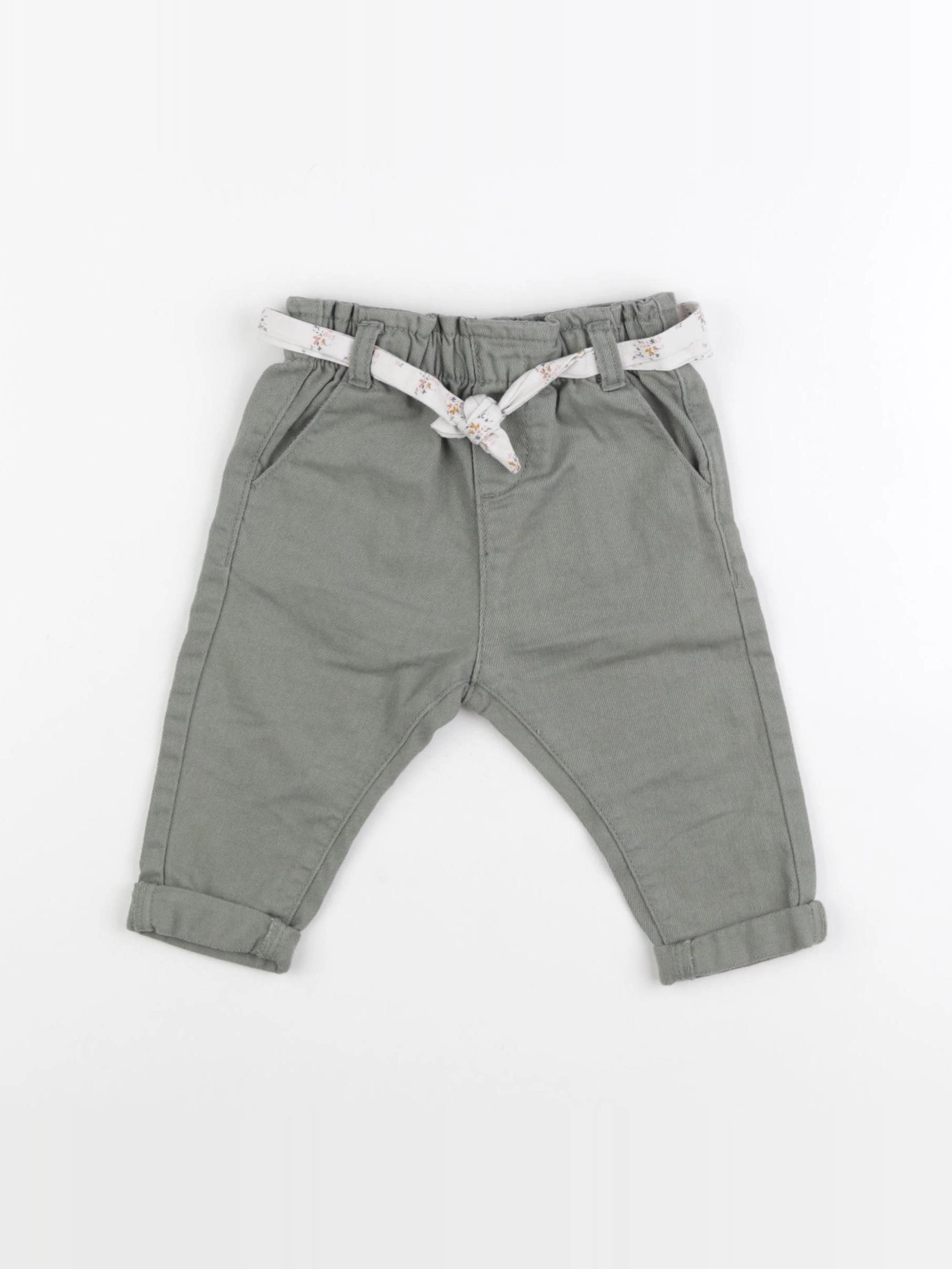 Vertbaudet - pantalon vert - 9 mois