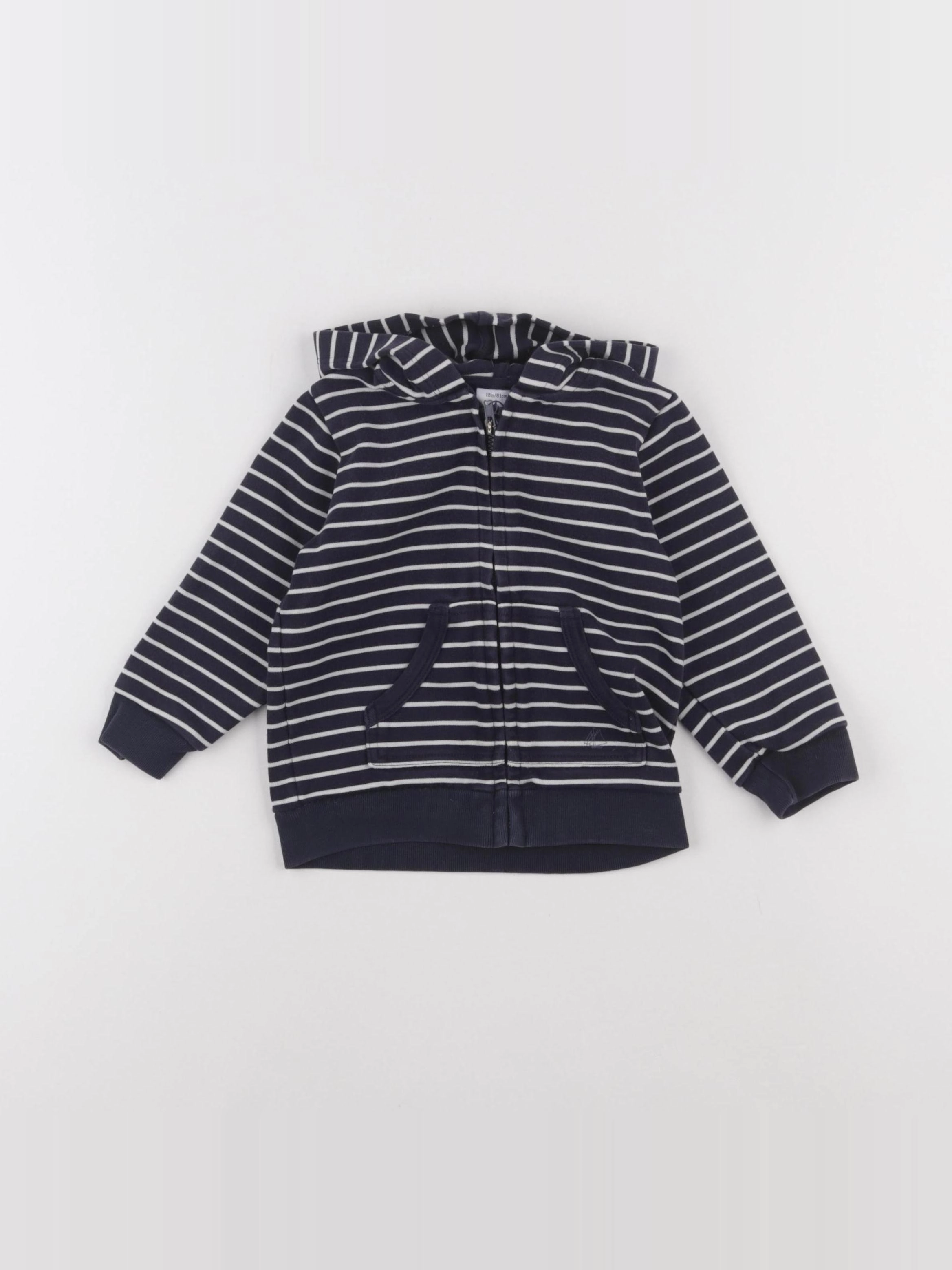 Petit Bateau - sweat bleu - 18 mois