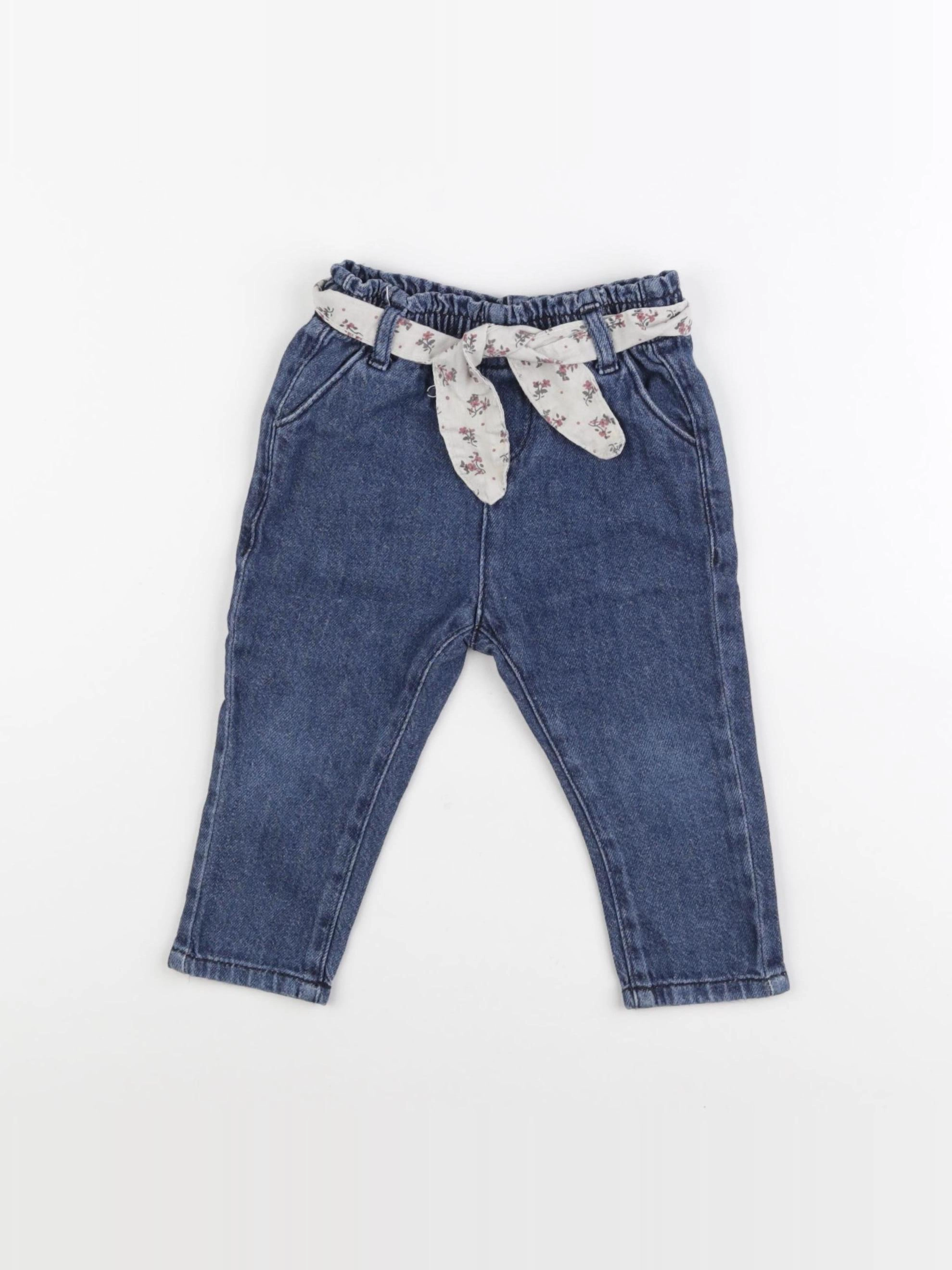 Vertbaudet - pantalon bleu - 12 mois