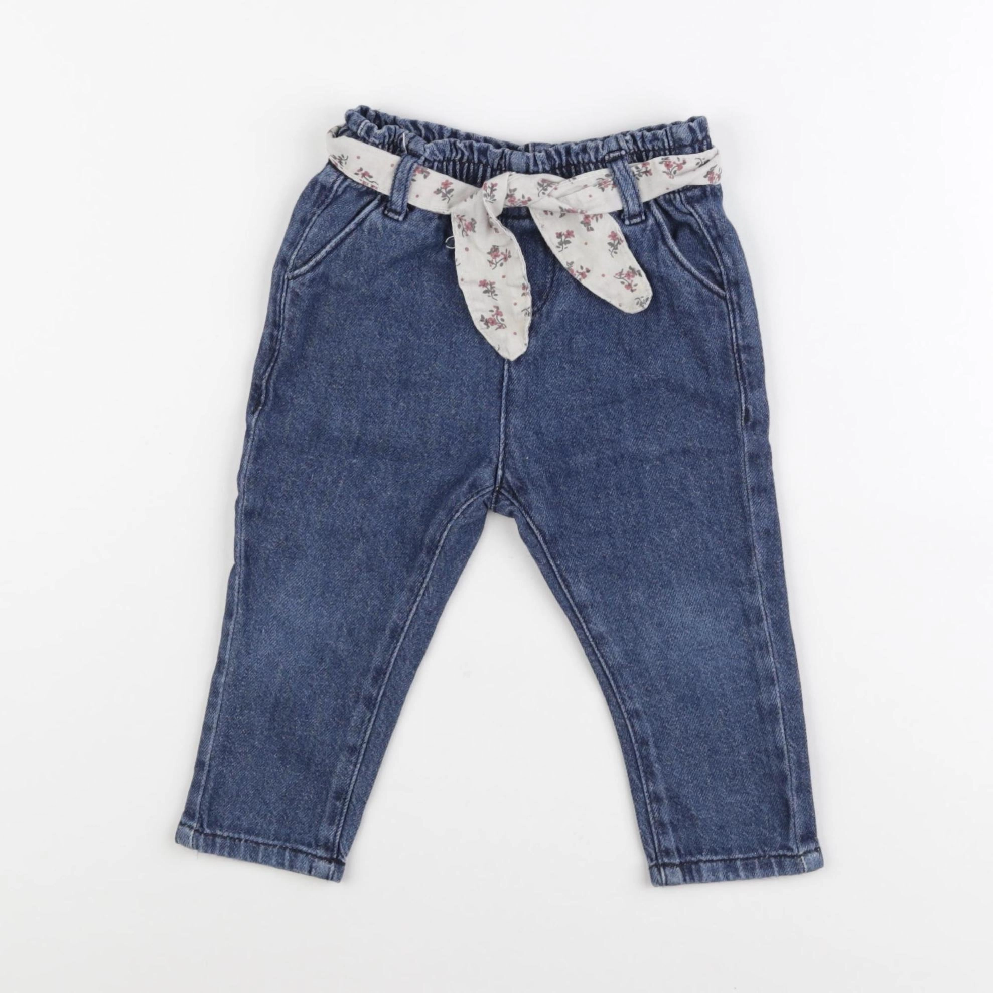 Vertbaudet - pantalon bleu - 12 mois