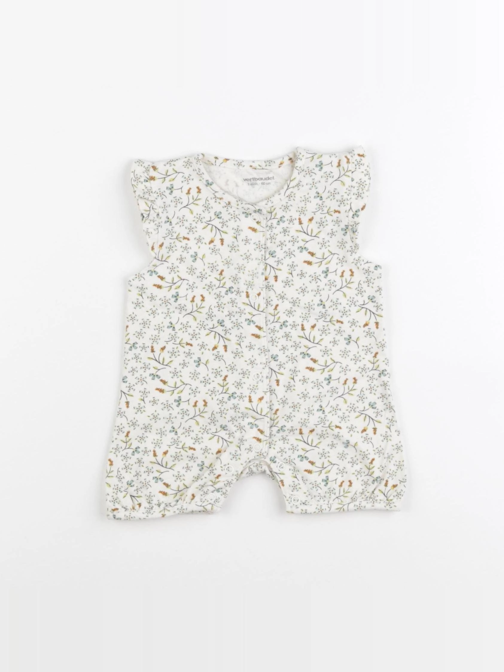Vertbaudet - pyjama coton beige - 3 mois