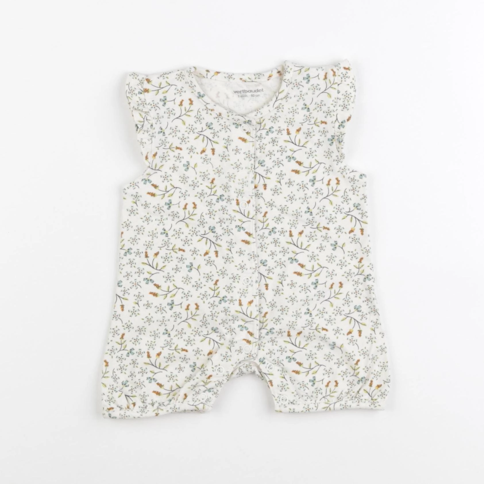 Vertbaudet - pyjama coton beige - 3 mois