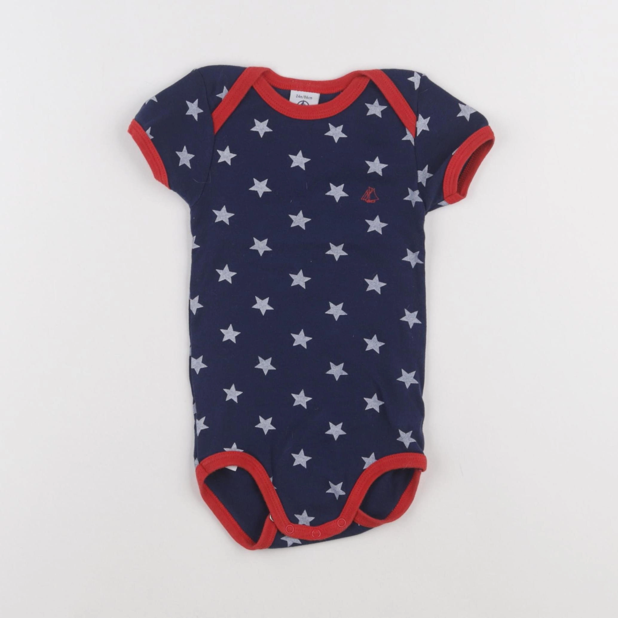 Petit Bateau - body bleu - 24 mois