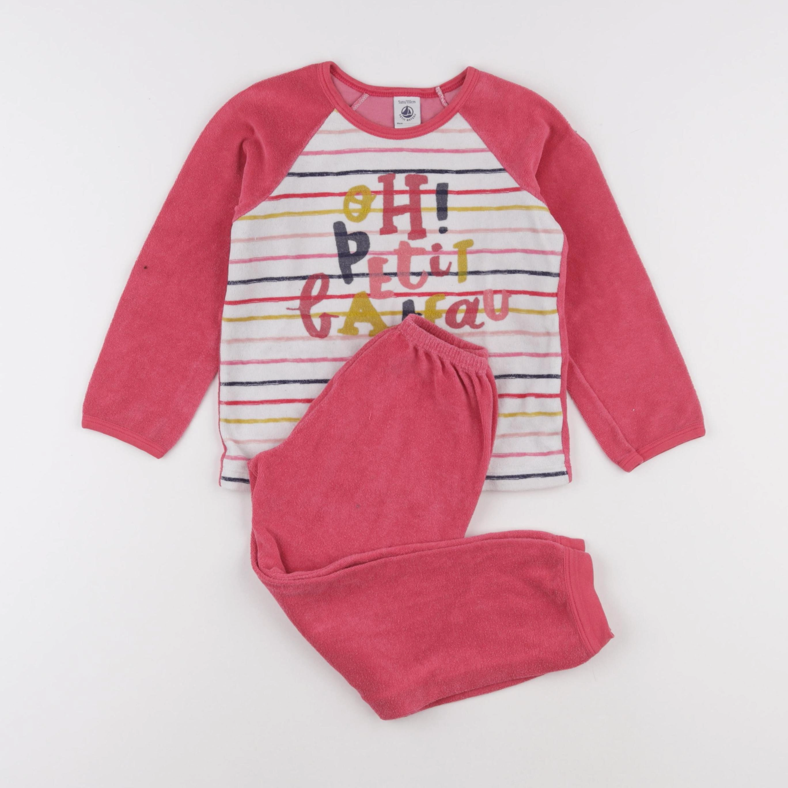 Petit Bateau - pyjama coton rose - 5 ans