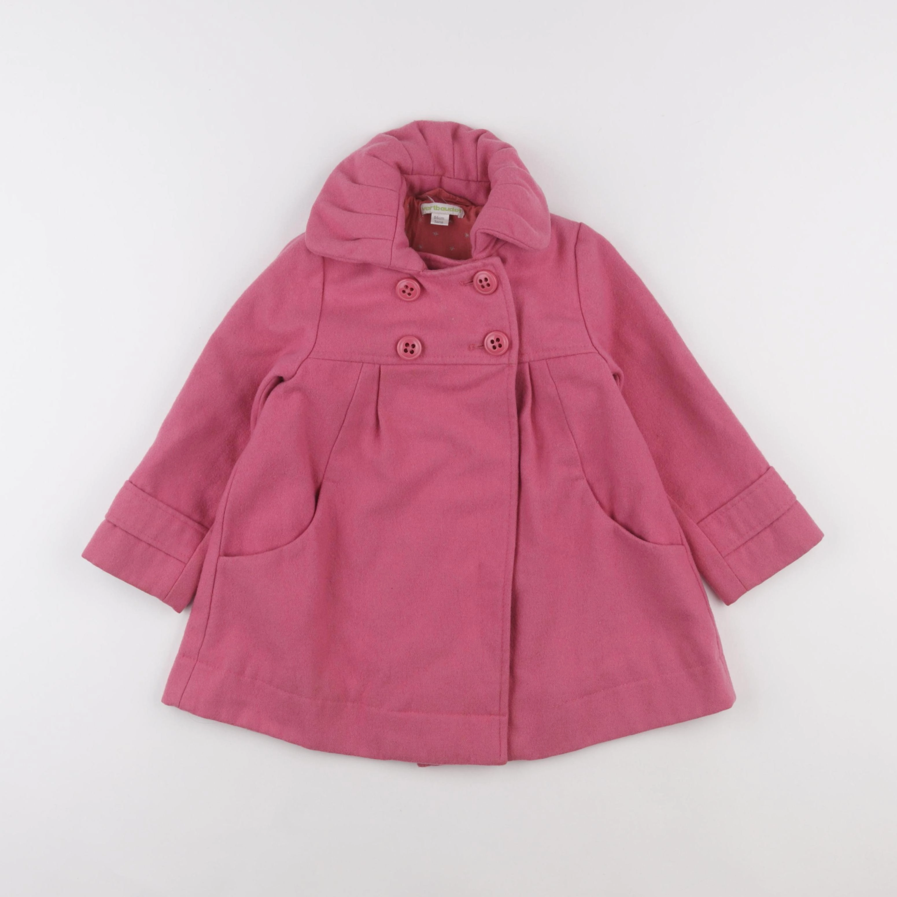 Vertbaudet - manteau rose - 3 ans