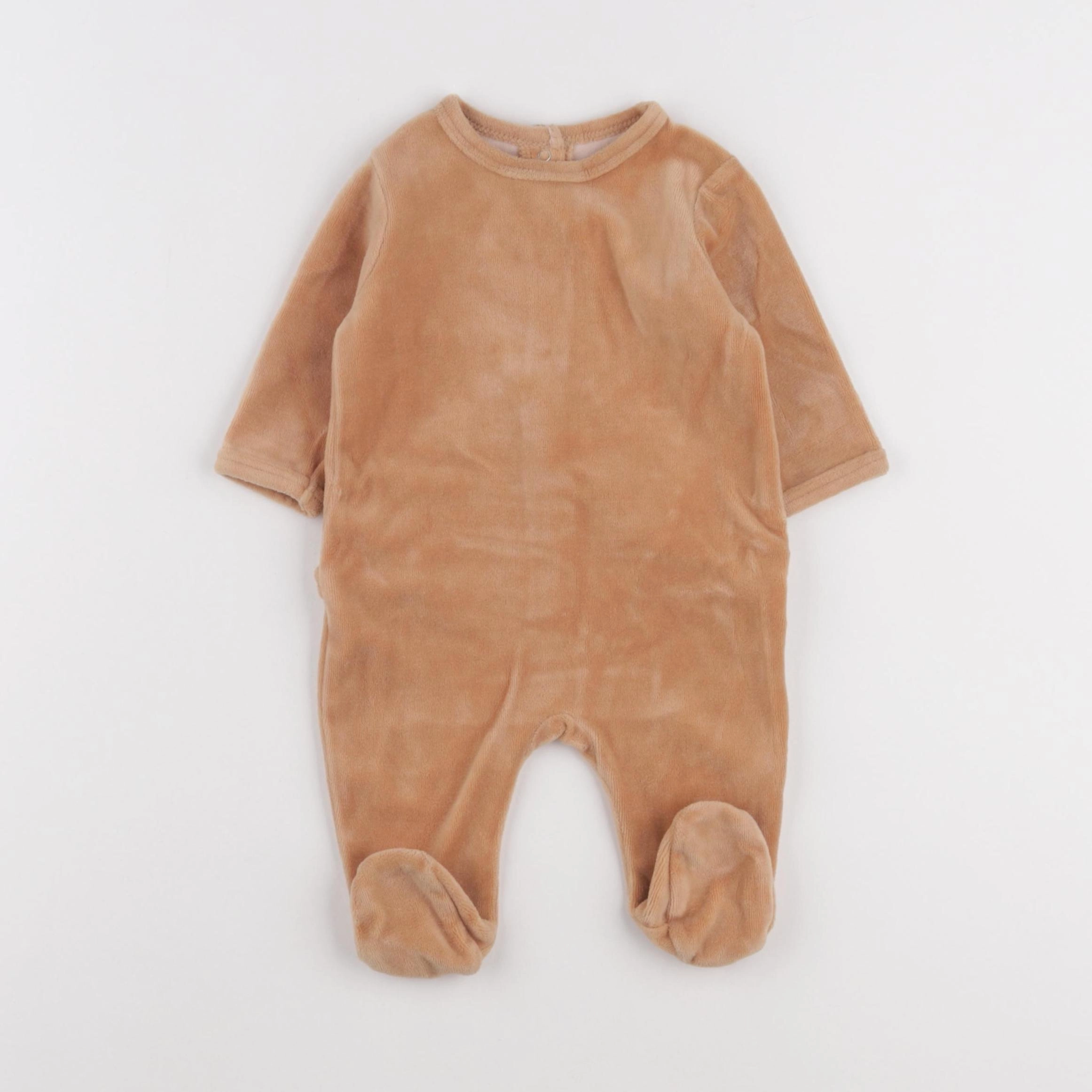 Vertbaudet - pyjama velours marron - 3 mois