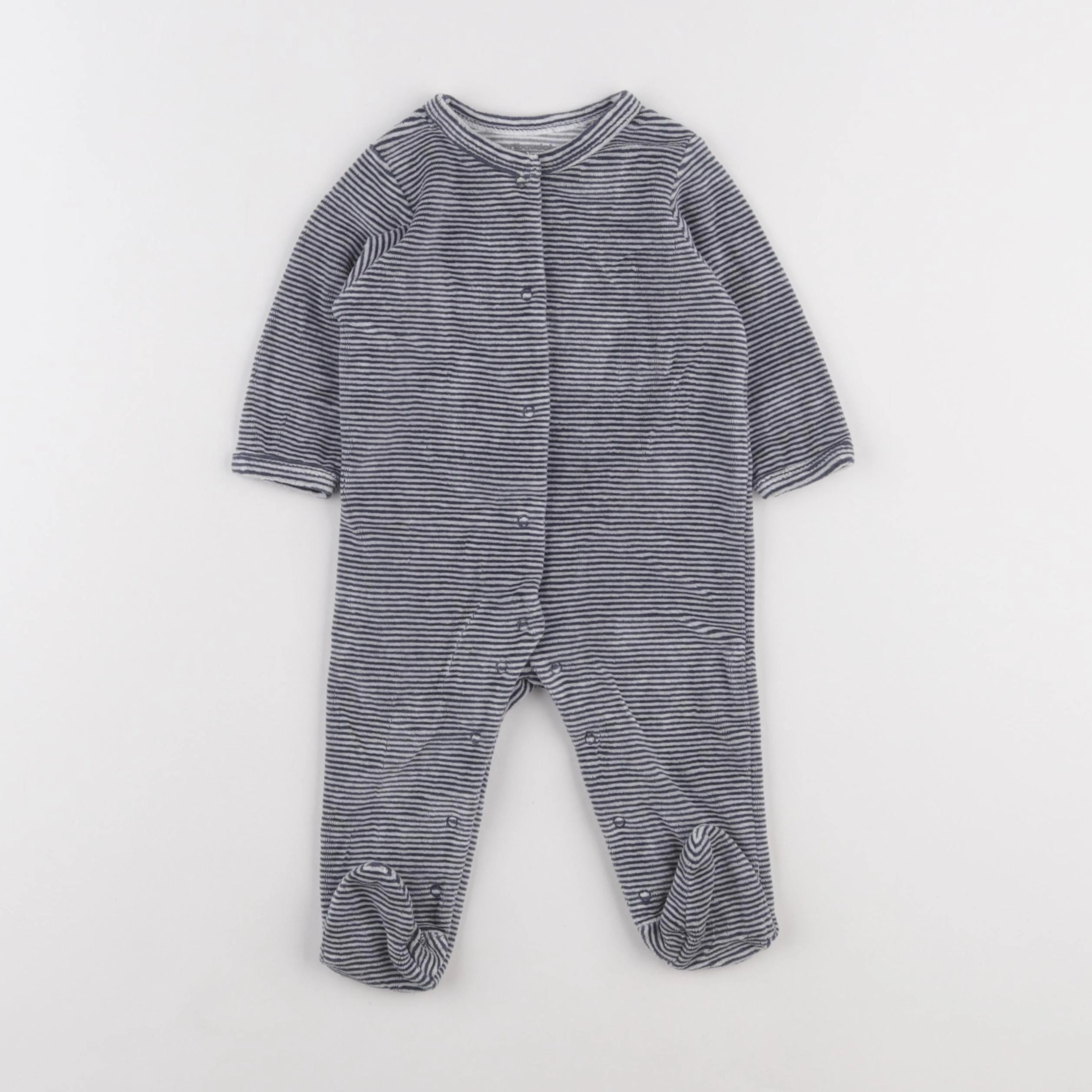 Vertbaudet - pyjama velours bleu - 6 mois