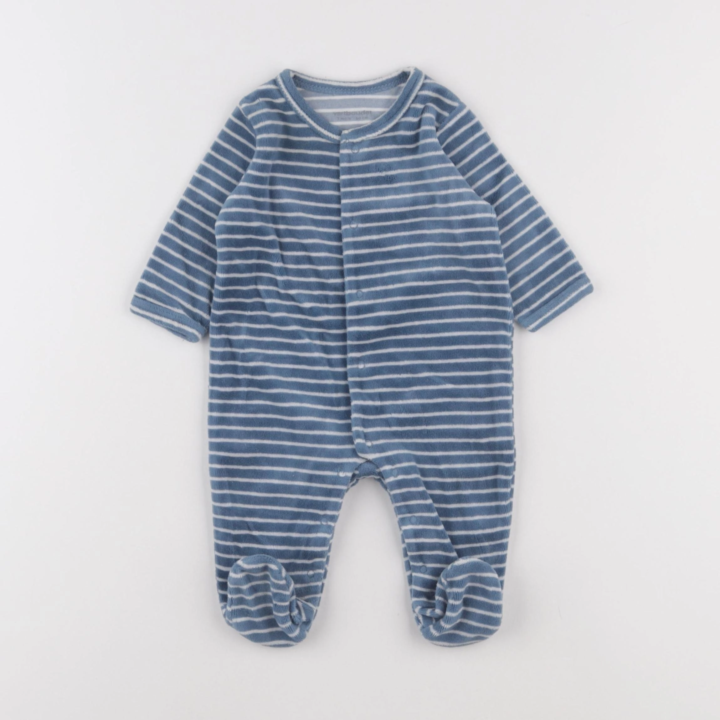 Vertbaudet - pyjama velours bleu - 3 mois
