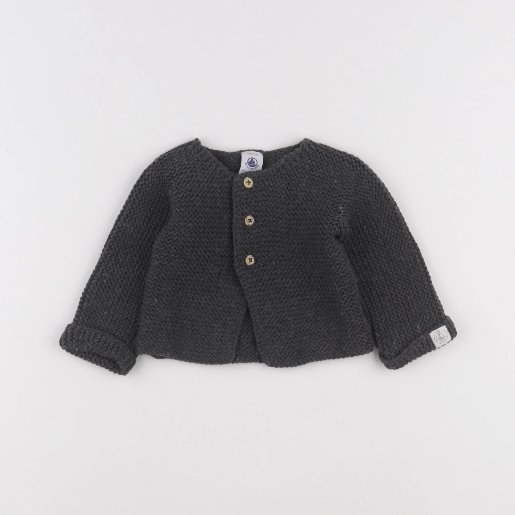 Petit Bateau - gilet gris - 12 mois