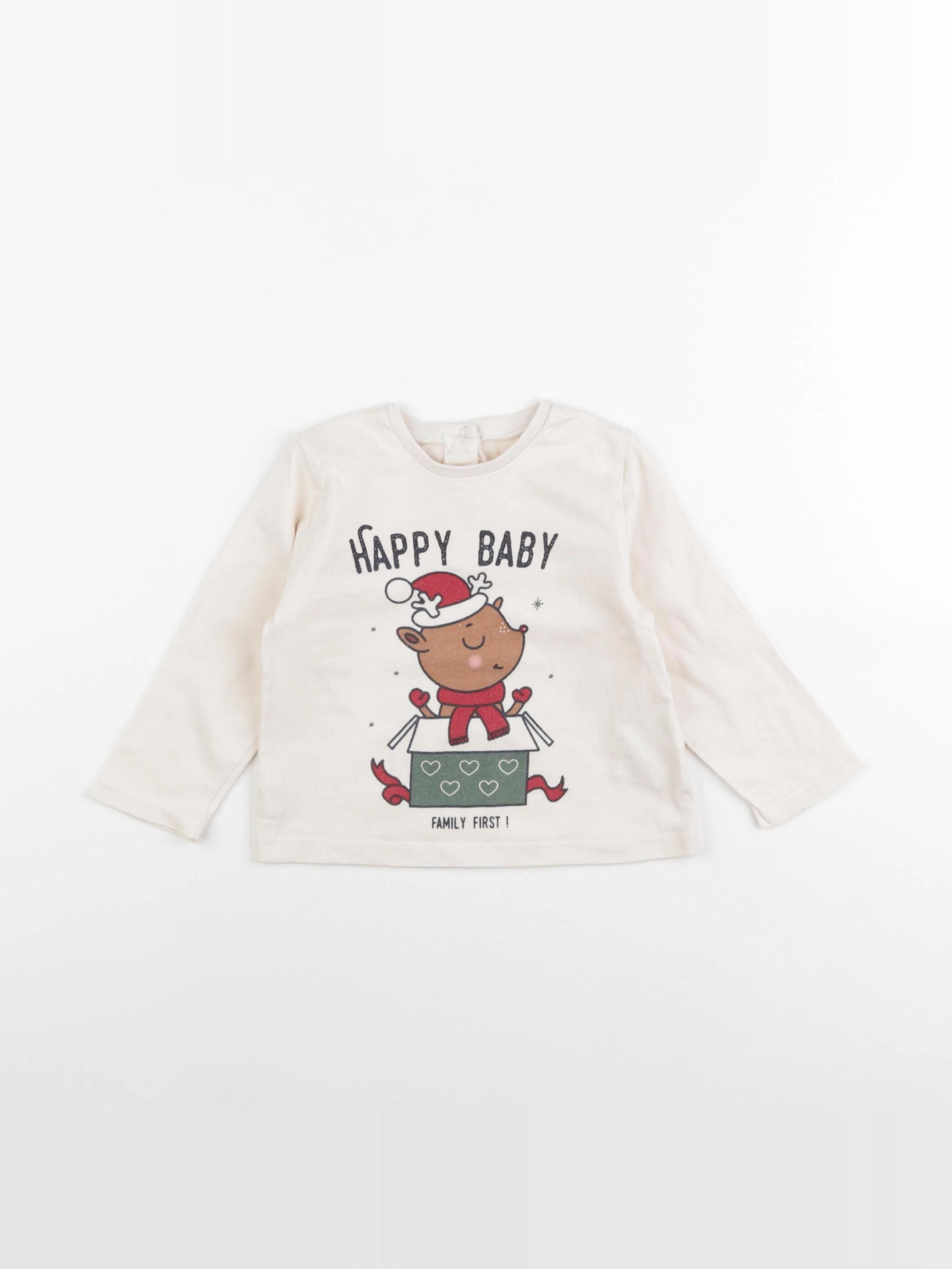Vertbaudet - tee-shirt beige - 24 mois