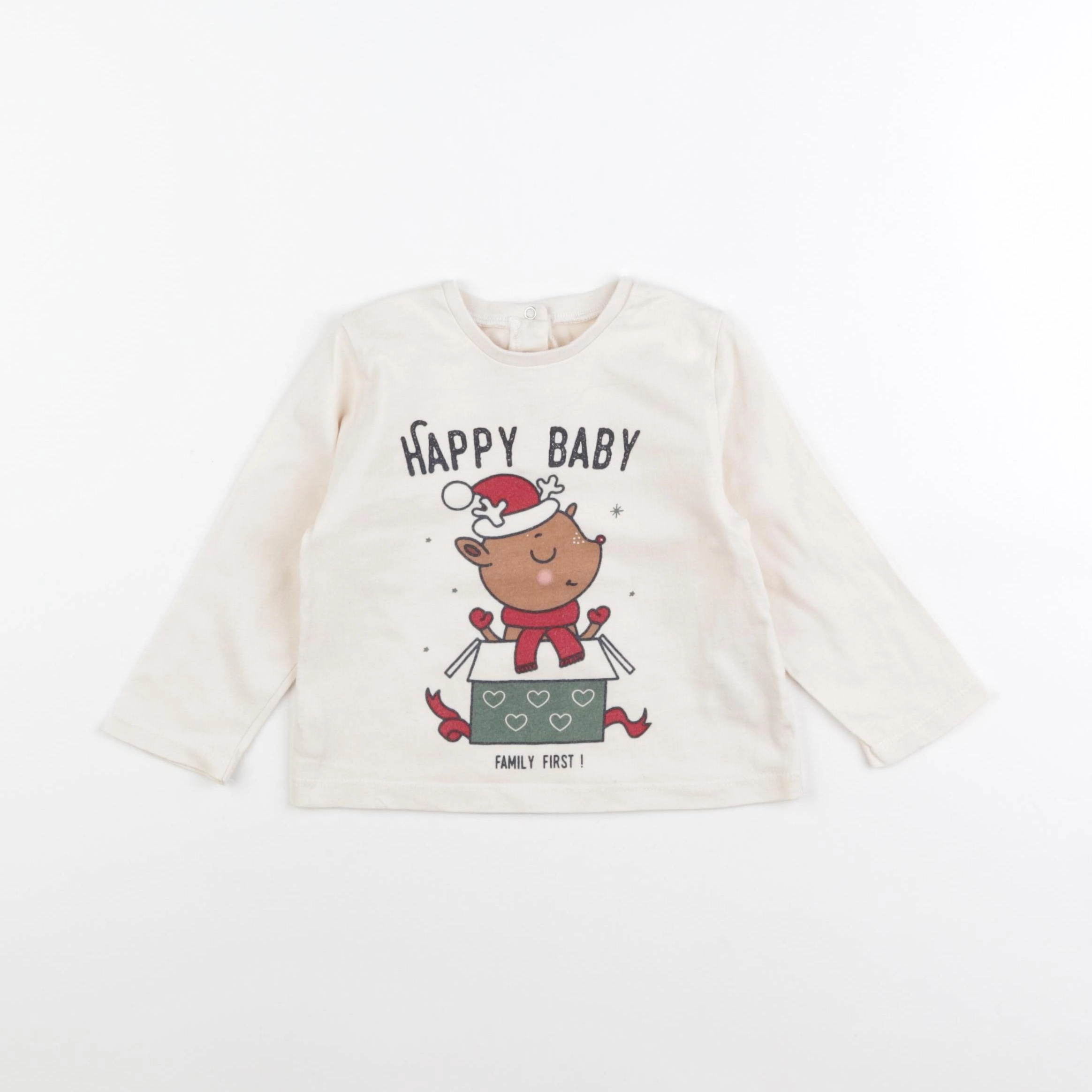 Vertbaudet - tee-shirt beige - 24 mois