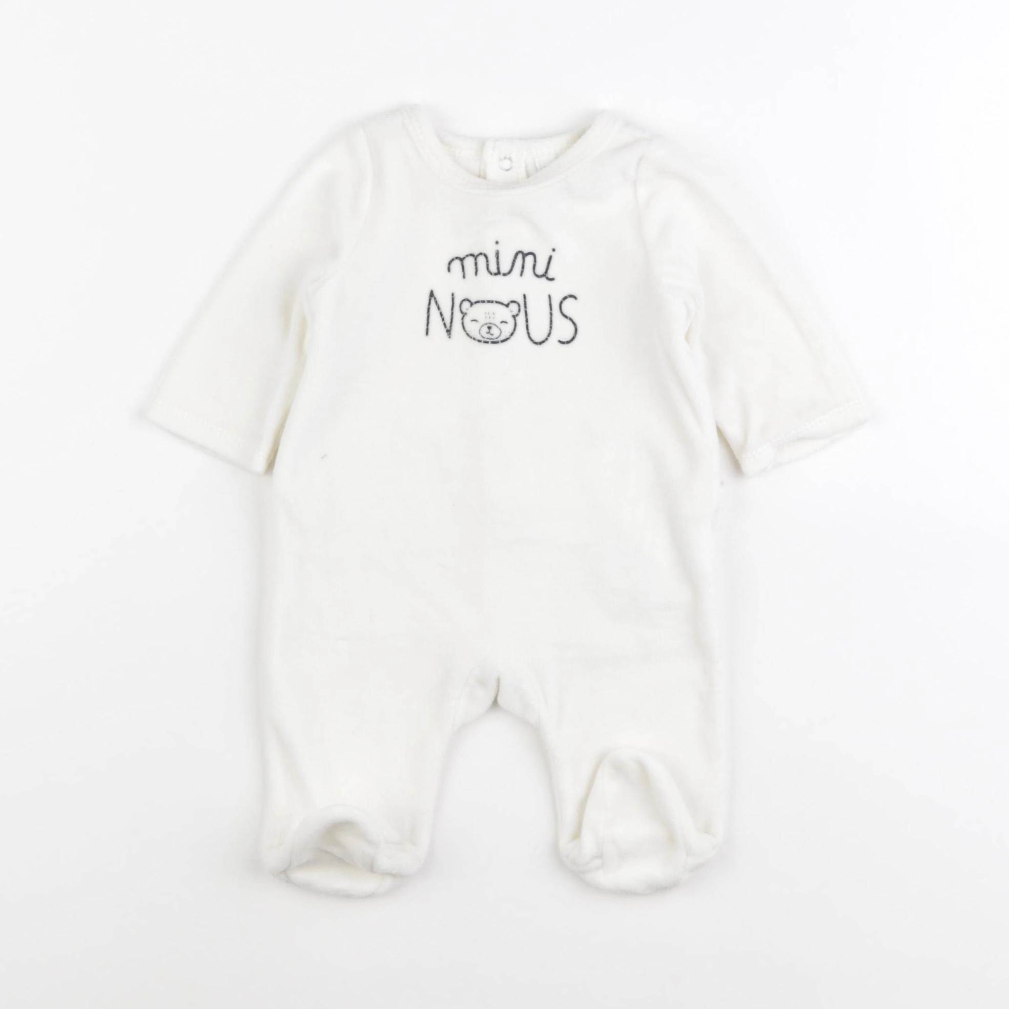 Tape à l'oeil - pyjama velours beige - 1 mois