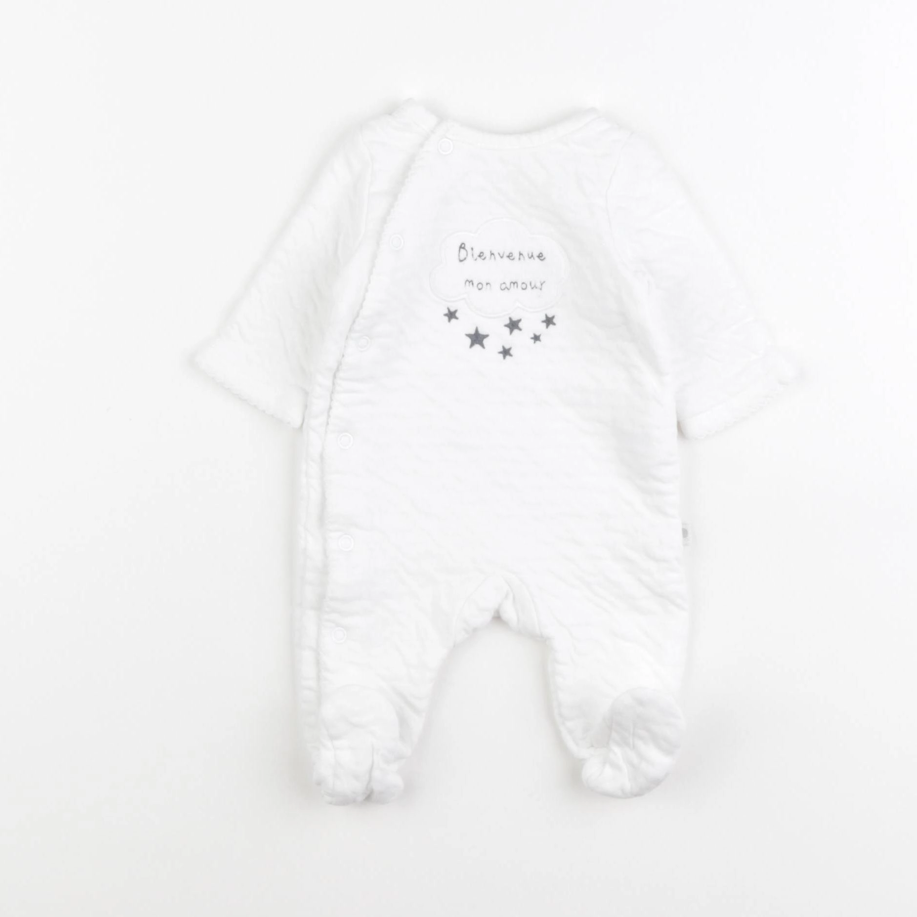 Tape à l'oeil - pyjama coton blanc - 1 mois