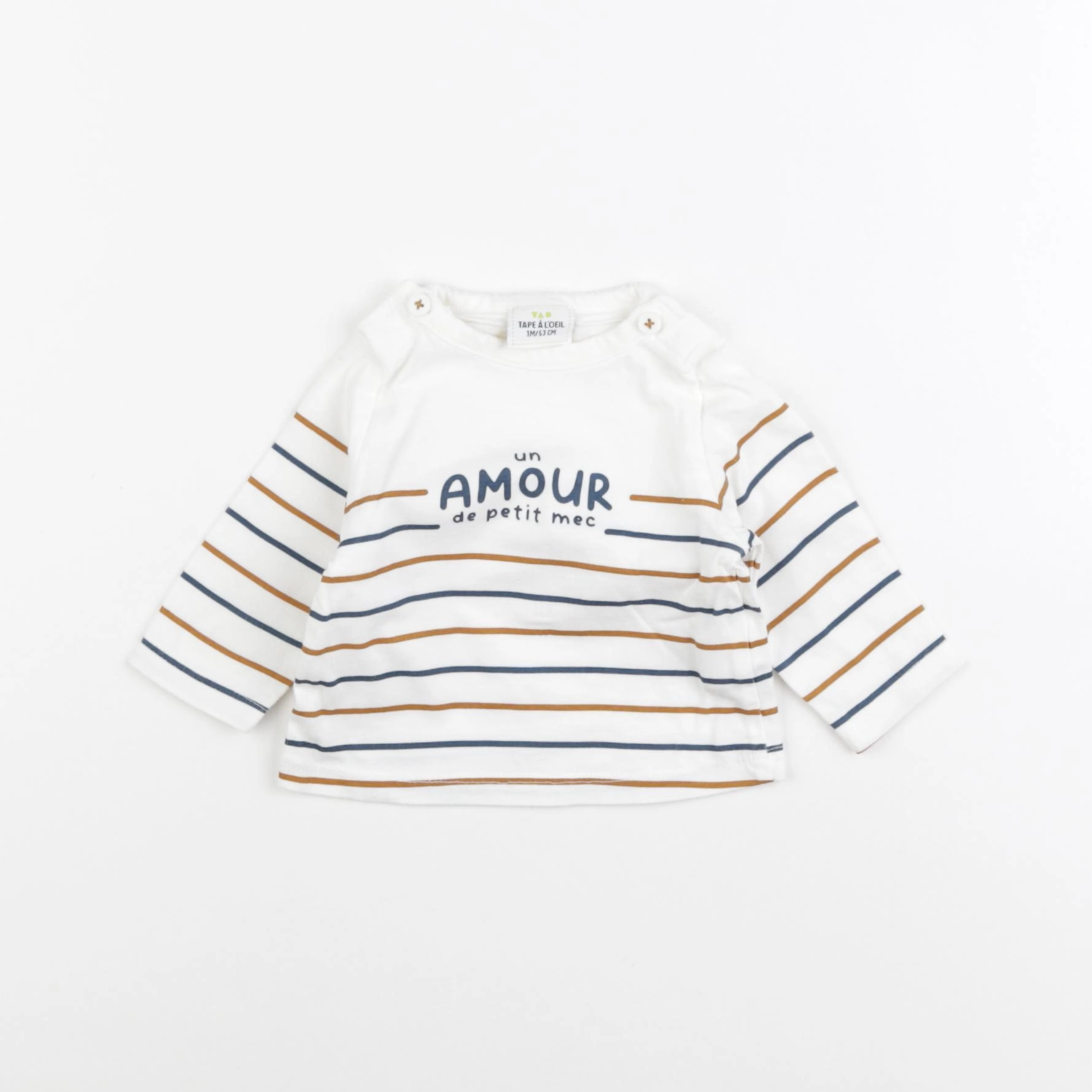 Tape à l'oeil - tee-shirt coton blanc - 1 mois