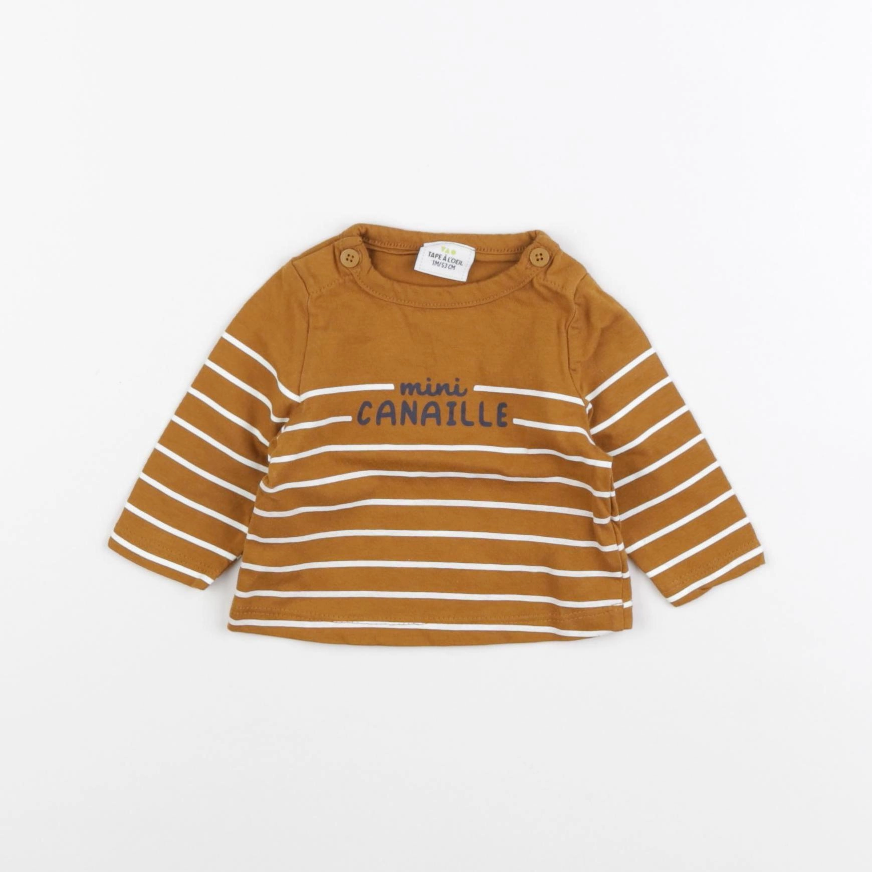 Tape à l'oeil - tee-shirt coton marron - 1 mois