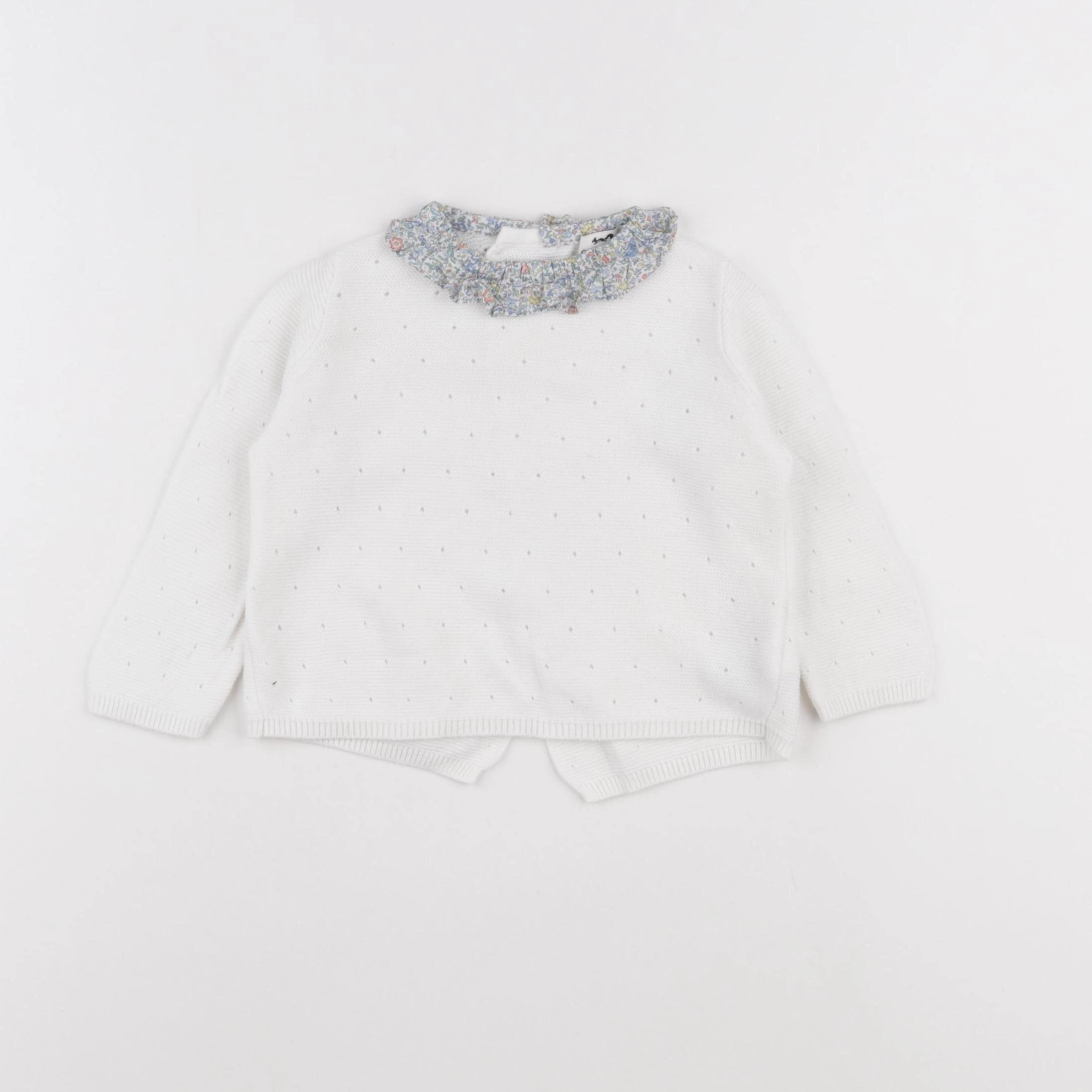 Cyrillus - pull blanc - 9 mois