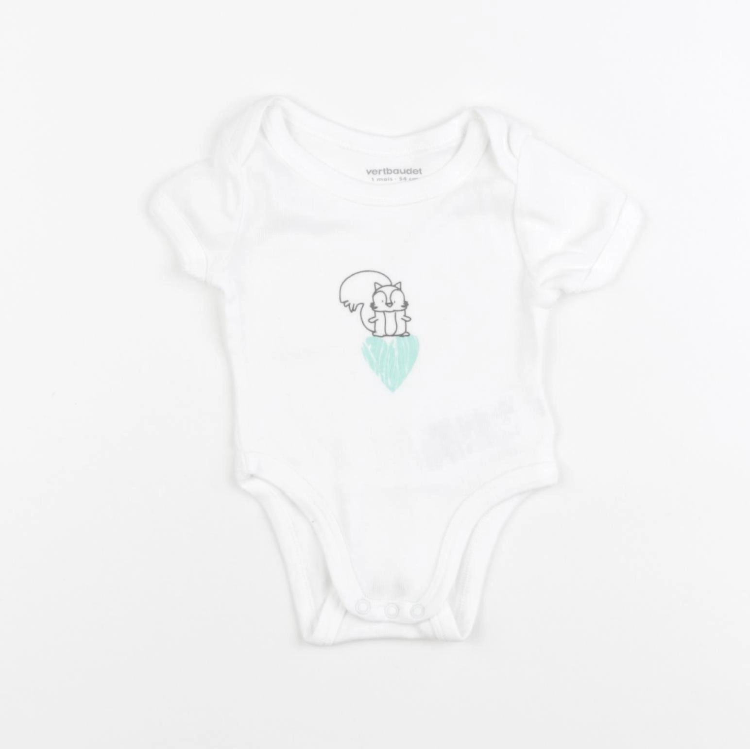 Vertbaudet - body coton blanc - 1 mois