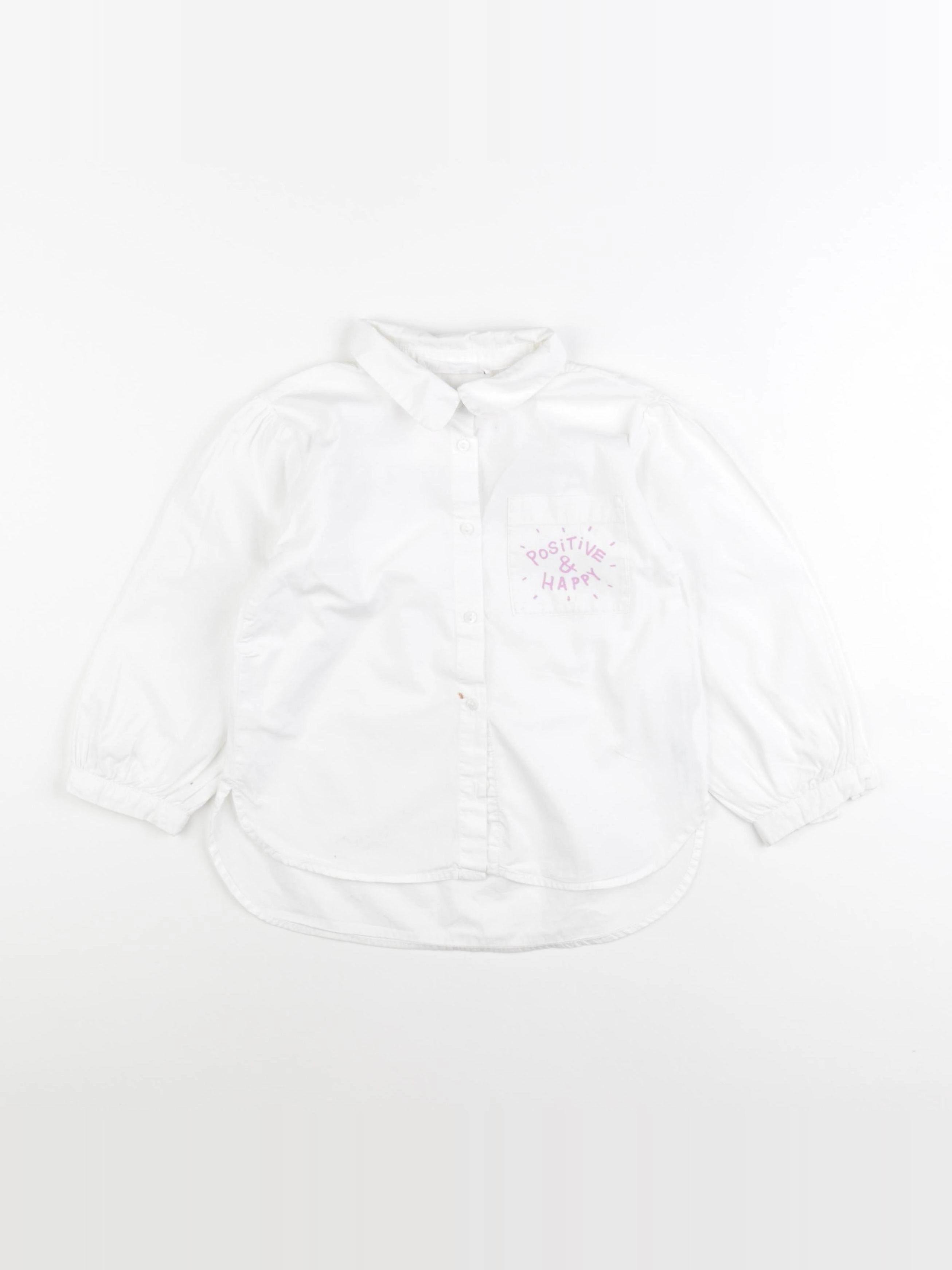 Zara - blouse imprimé au dos blanc - 3/4 ans