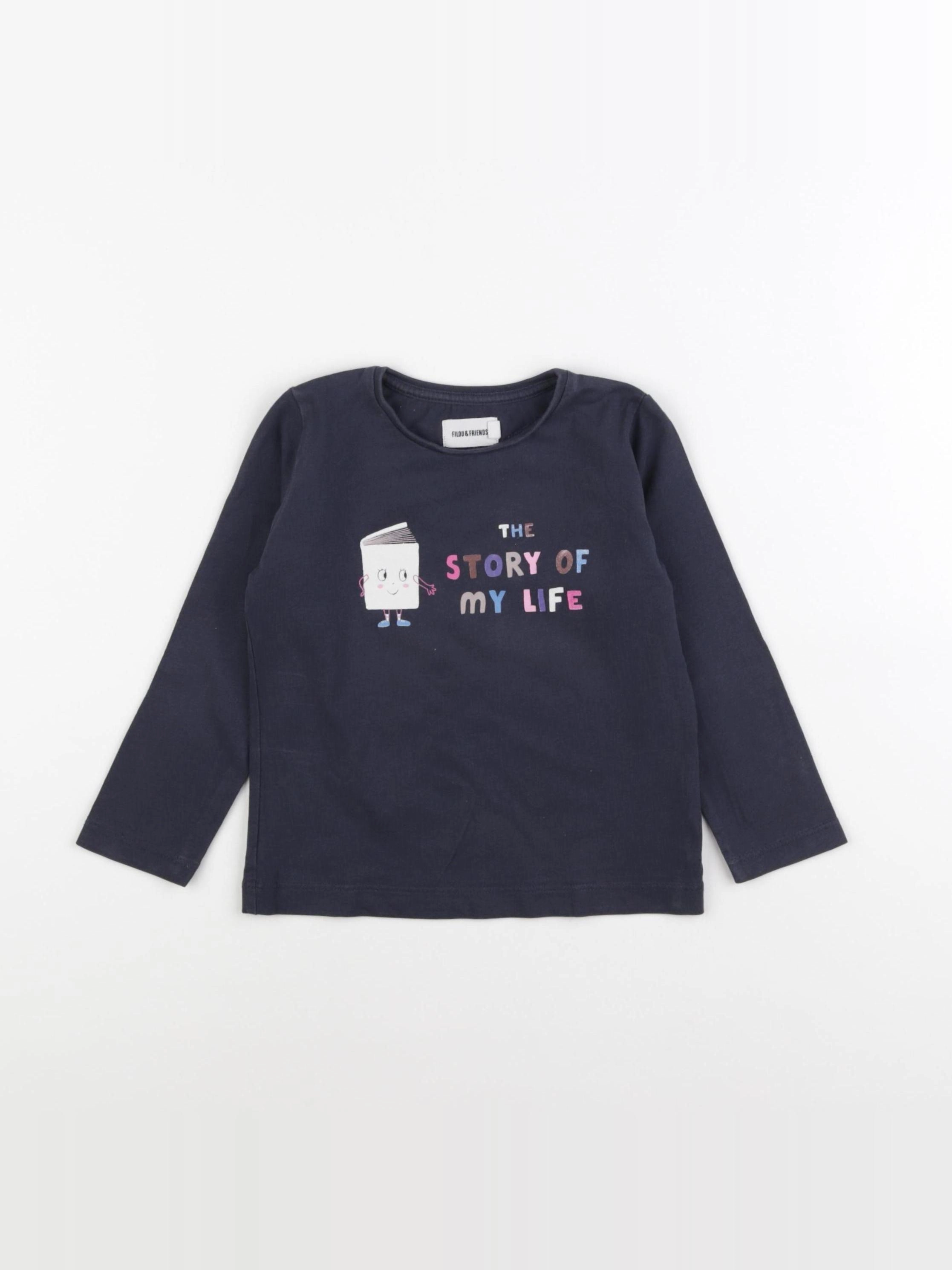 Filou & Friends - tee-shirt bleu - 3 ans